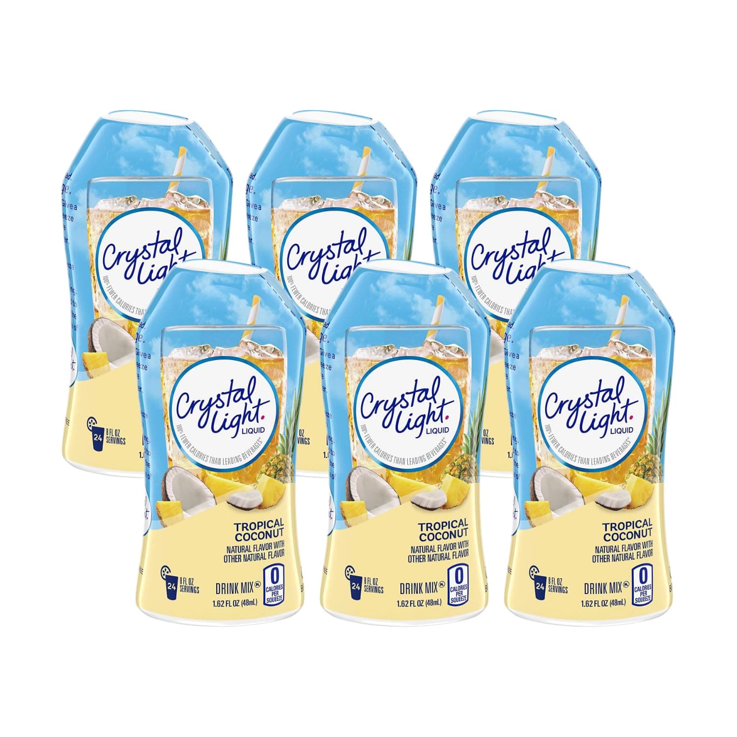Crystal Light Liquid Tropical Coconut 1.62 Fl Oz Pack of 6