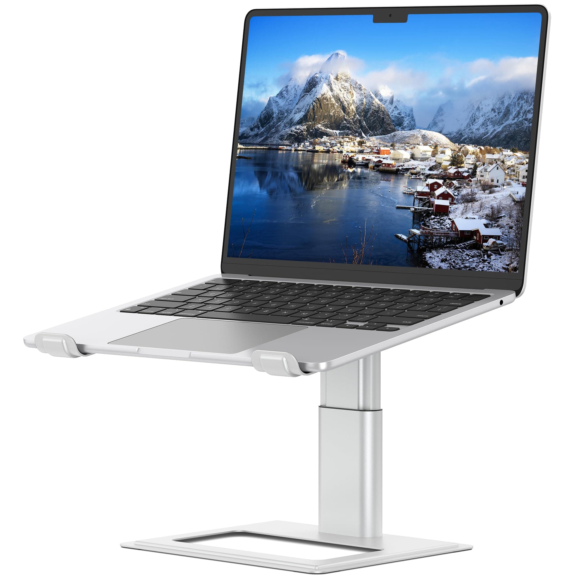Adjustable Laptop Stand for Desk, Computer Stand, Ergonomic Laptop Riser Holder Compatible with 10 to 17.3 Inches Notebook PC Computer, Aluminum Silver