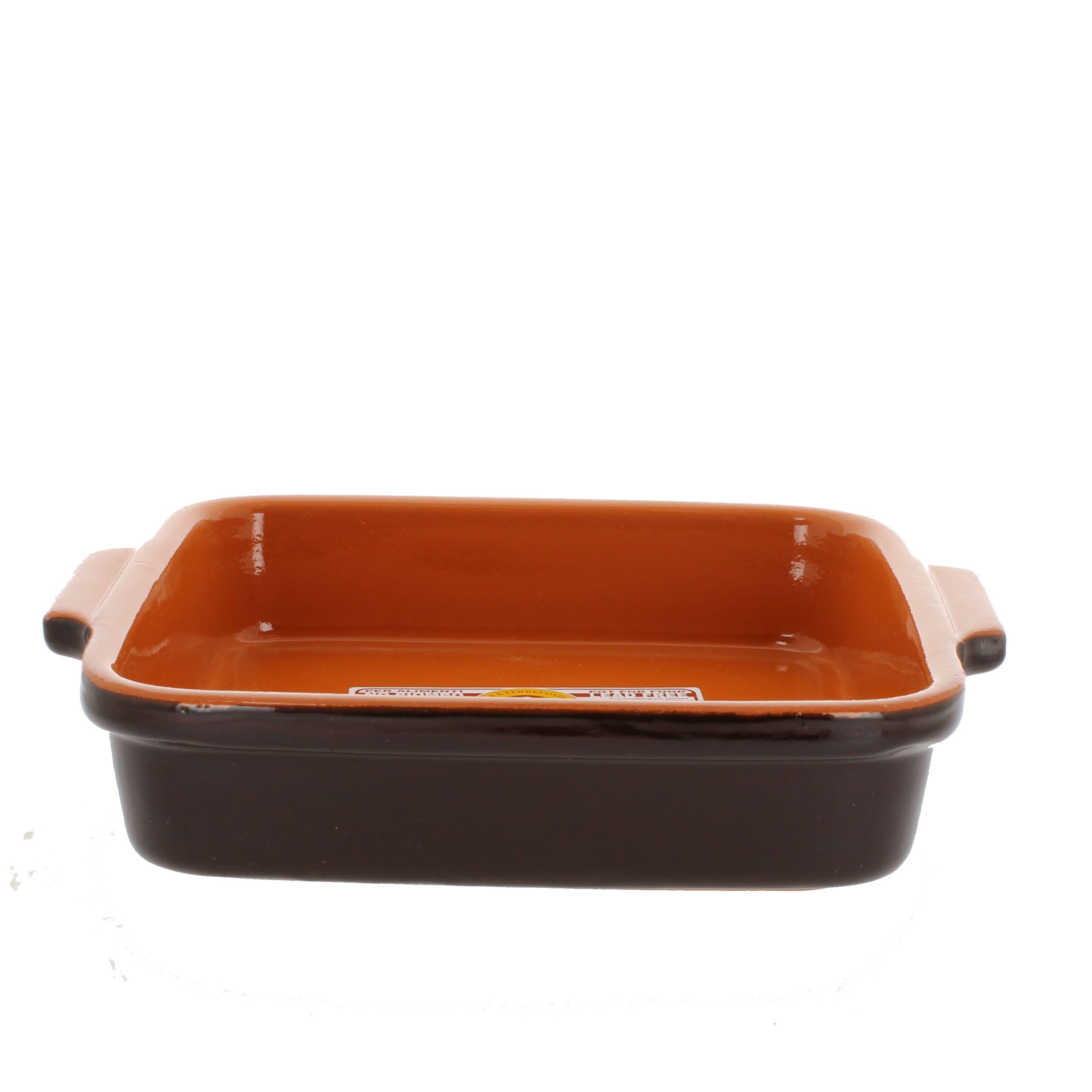 Coli Bakeware CL08-BR-C27 Italian Ceramic Square Side Dish Baker, 1-Quart, Brown