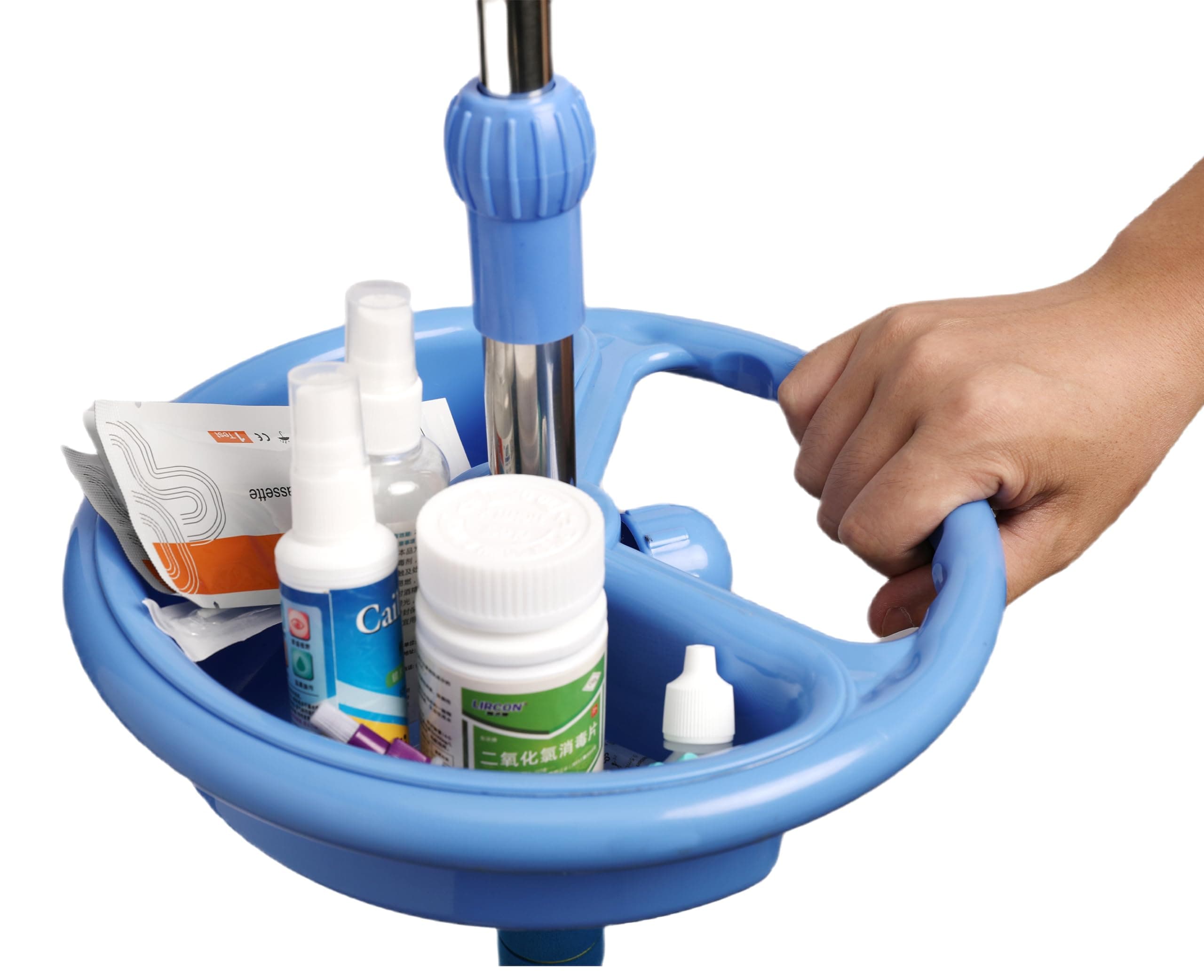 IV Pole Tray are Iv Pole Accessory for Storing Nutritional Feeding Bags Mobile Phones Small Items etc-Tray Hole Diameter 0.98 in（2.5cm）