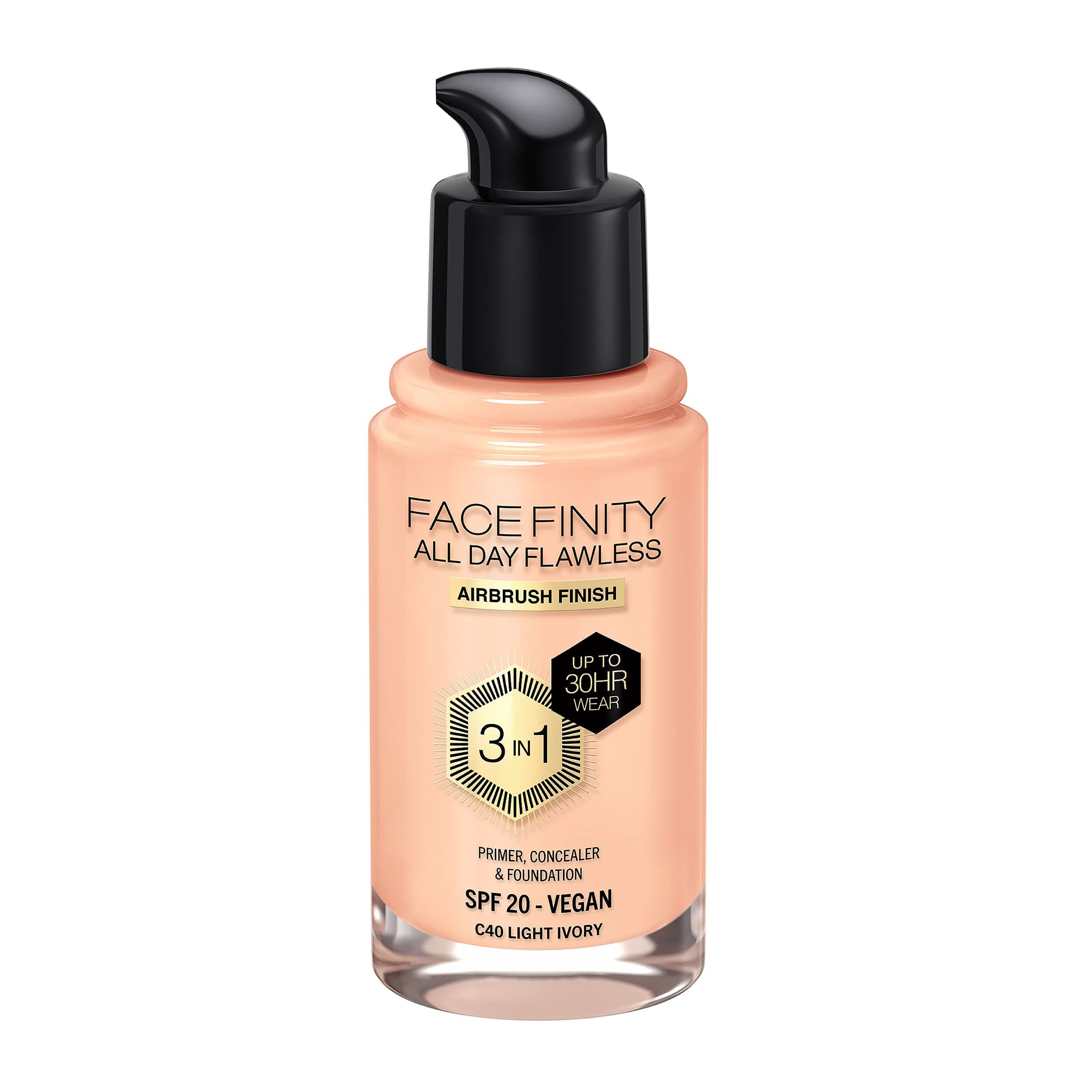 Facefinity All Day Flawless Foundation - C40 Light Ivory, 30ml