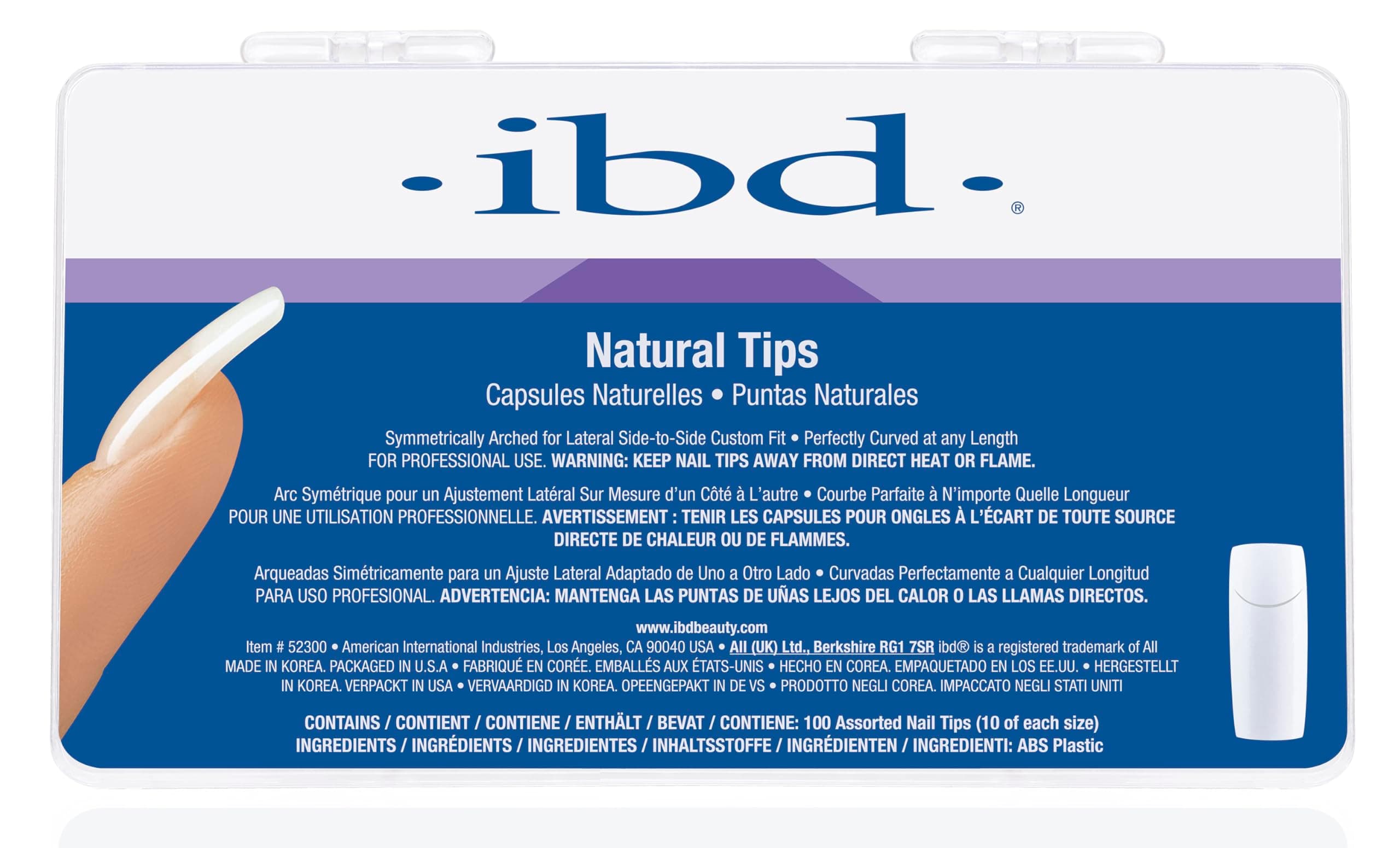 IBDNatural Nail Tips, 100 Count