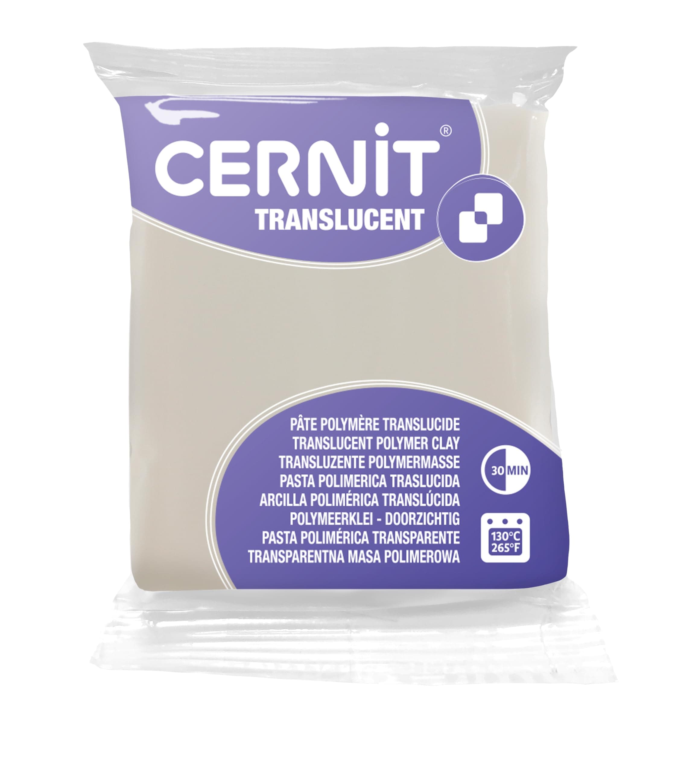CERNIT CE0920056024C - A Pack of Polymer Clay Block - Translucent Effect - Modelling and Baking Clay - Phosphorescent - 56 g Block - Manufactured in Belgium