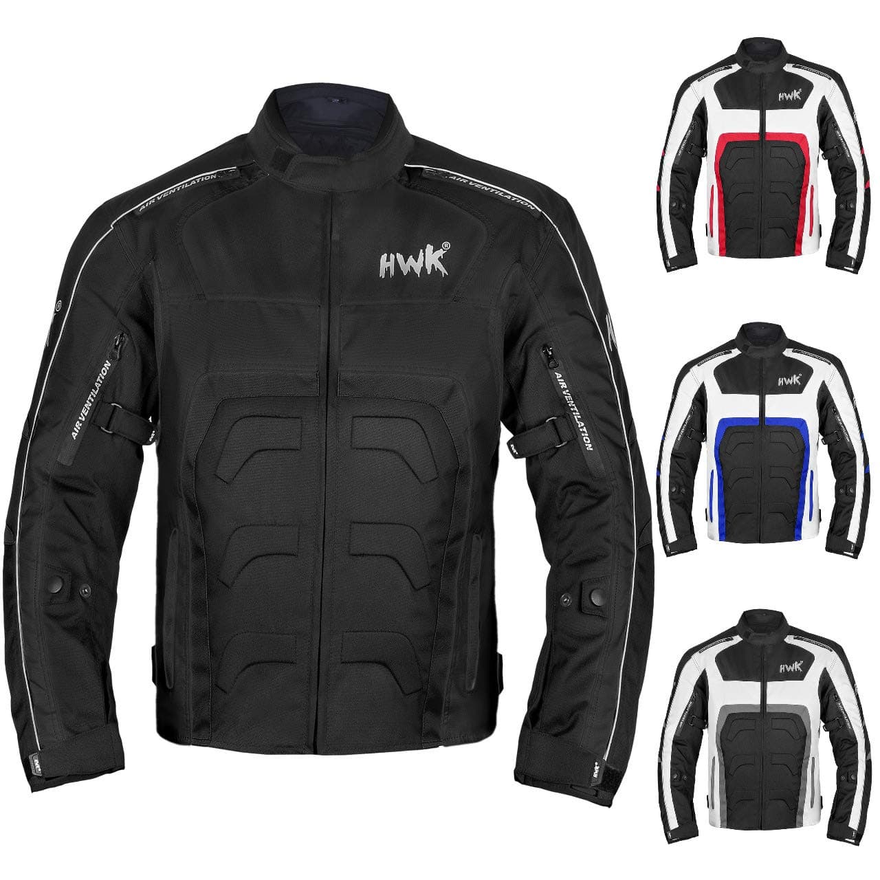 HWK Spyder Motorcycle Jacket for Men with Weather Resistant Cordura Textile Fabric for Enduro Motocross Jacket