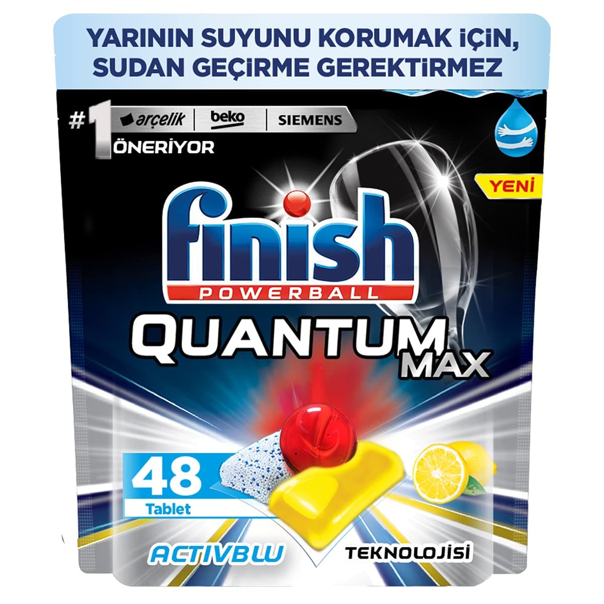 Quantum Max Lemon Dishwasher Detergent Tablets (48 Pieces)