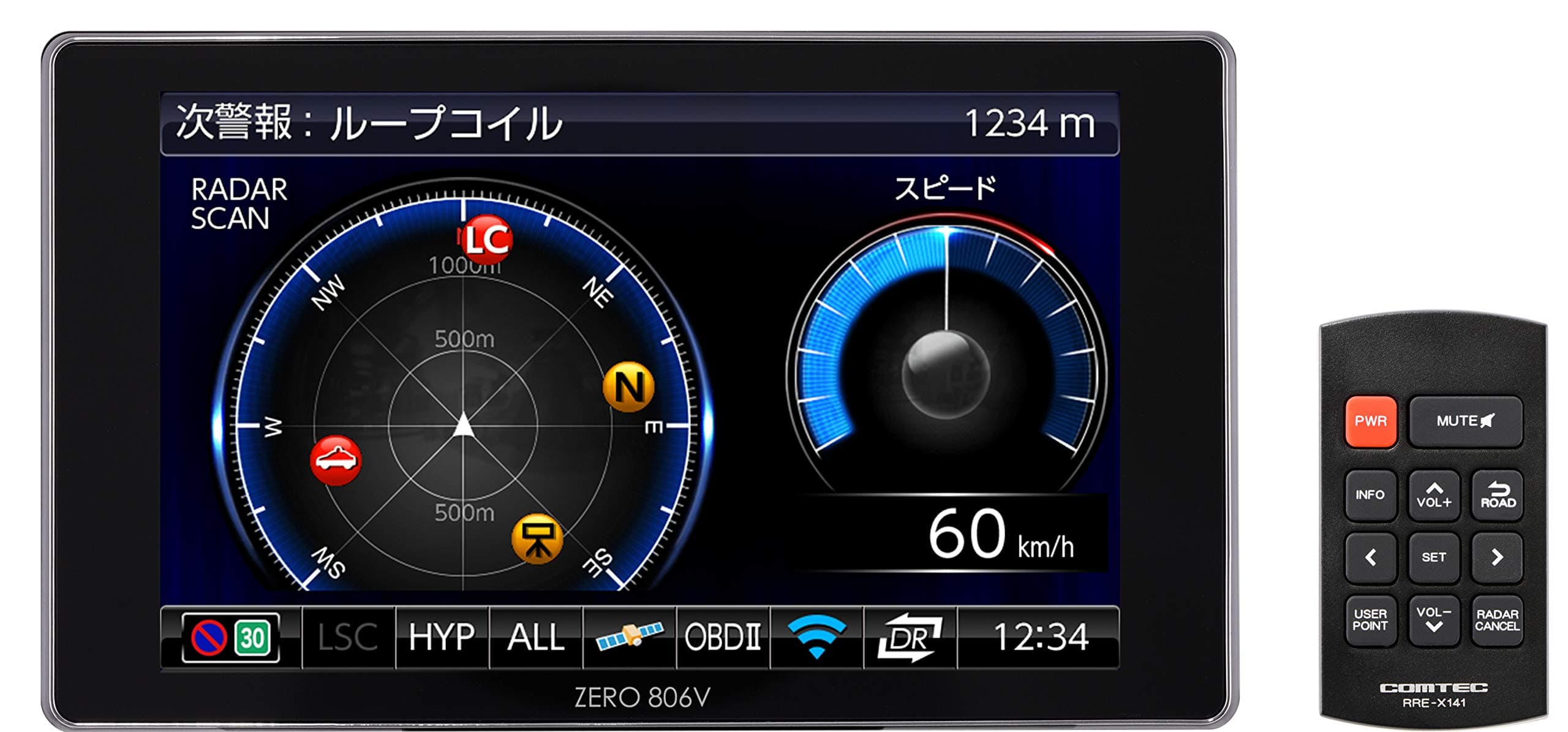Comtech GPS LCD Radar Detector Zero 806V Free Data Update Mobile Orvis/Zone 30 corresponding OBD2 Connection Live Recorder Cooperation ZERO806V