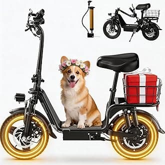 Electric Scooter Adults, 1300W/900W Peak Motor, Electric Scooter with Seat, 48V 13Ah/10.4Ah Battery, 14" Tires, 35/28 Miles Range, 20 MPH, 330 LBS Load, Dual Braking