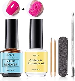 Magic Gel Nail Polish Remover with Cuticle Oil Set, Soak-Off Quick,Quickly & Easily Professional Remove Gel Nail Polish,Natural Nail Oil for Growth and Strength Damaged Nail Care Cuticle Removal