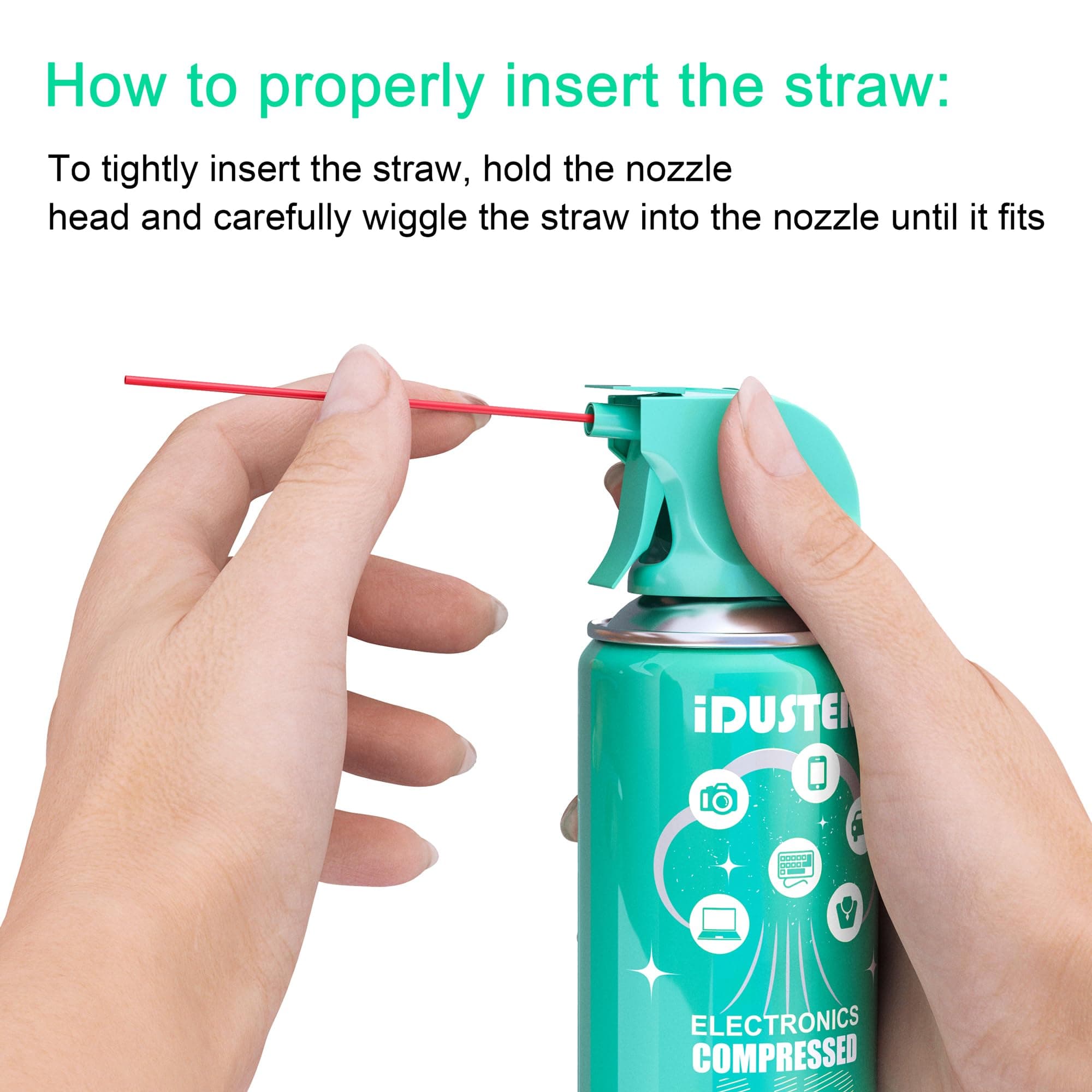 iDuster Canned Air Duster for Computer - Disposable Keyboard Cleaner Cleaning Duster for Electronics, 2PCS(10oz)