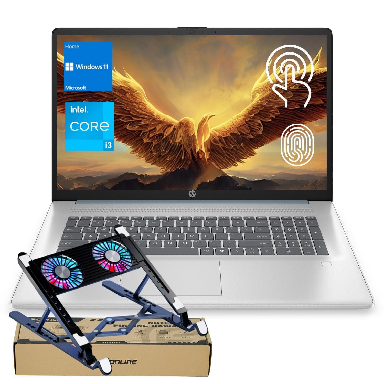 HP 17 Laptop, 17.3" HD+ Display, 11th Generation Intel Core i3-1125G4 Processor, 16GB RAM, 512GB SSD, Wi-Fi, HDMI, Webcam, Windows 11 Home, Silver