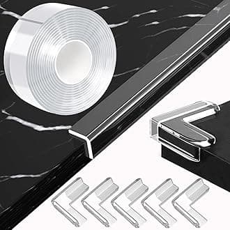 1.18 in x 16.4 FT,Clear Edge Corner Protector Baby Proofing with 6 Corners,Self Adhesive Protective Bumper Guards for Cabinet Door Desk Glass Table Bed Furniture,Kitchen Countertop