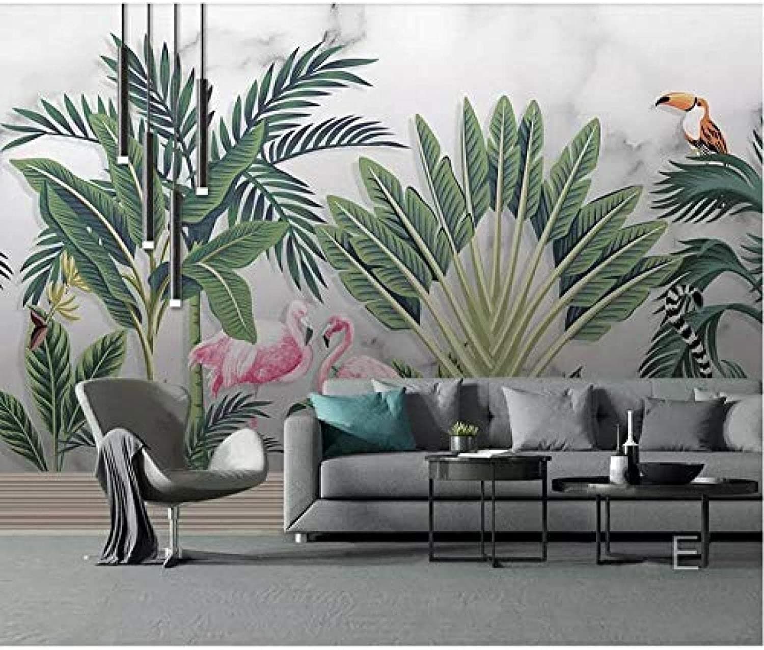 Wall Mural 3D Effect Plant Leaf Banana Leaf Peel And Stick Self-Adhesive Wallpaper Removable Large Sticker Foil Wall Decor Print Picture Image Design - Wall Photo Children'S Room Wall Art 157"X 110"