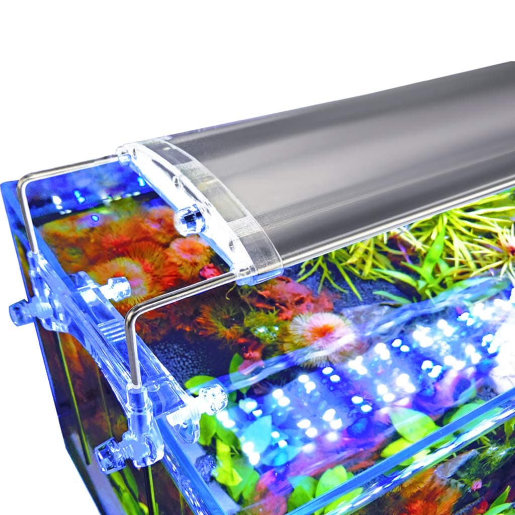 Aquarium Light Coco LED, Adjustable Bracket and Multi-Purpose Aquarium Clamp, Six Rows of 5730 LED Beads, White Natural Light