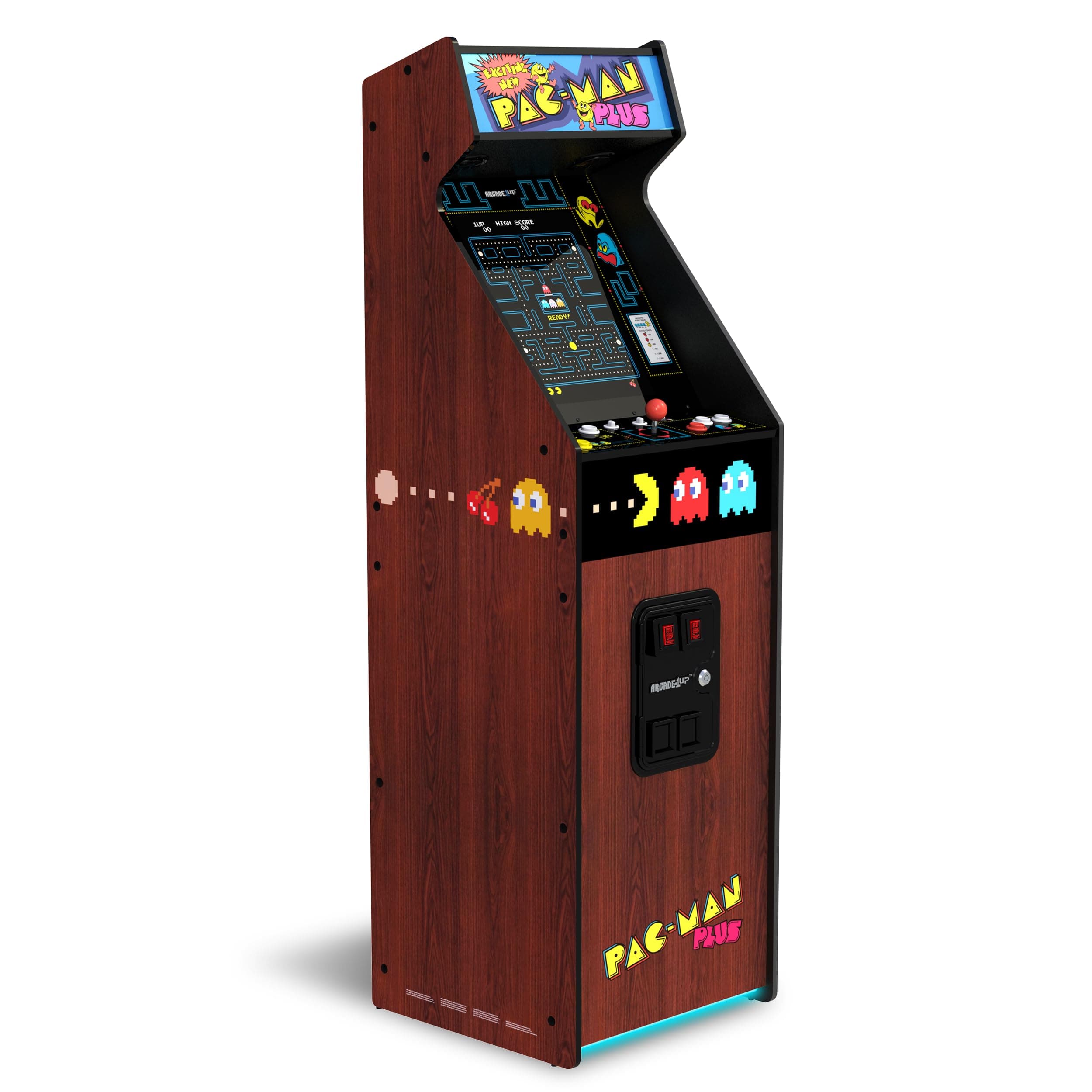 Arcade1Up PAC-Man Plus Deluxe Arcade Machine - 14 Classic Games, Retro Game Console for Home, 5’ Tall Cabinet with 17-Inch Screen, Stand Up Video Game for Game Room