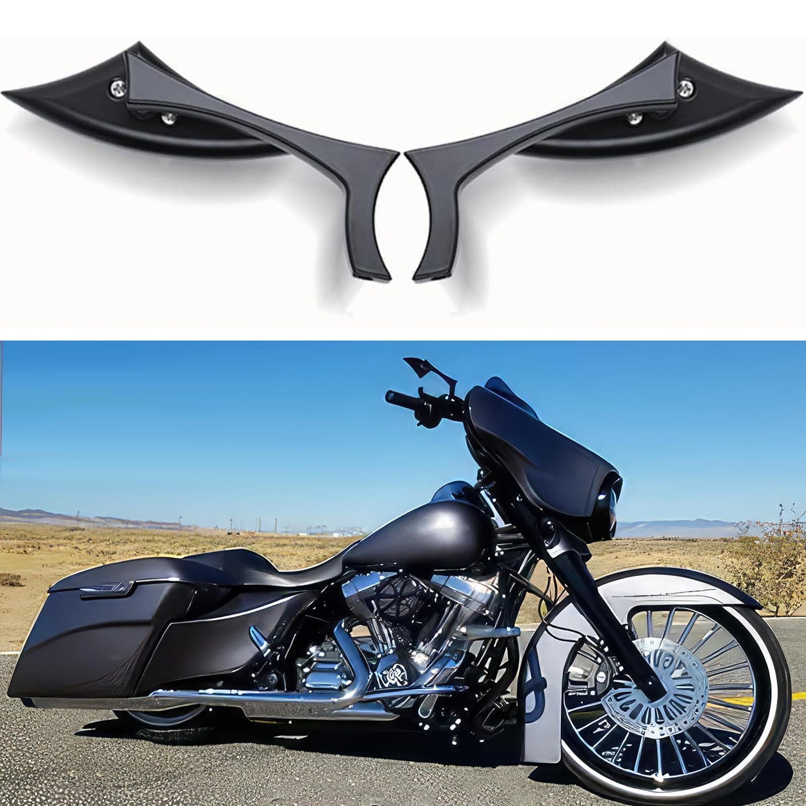 Rearview side motorcycle mirrors