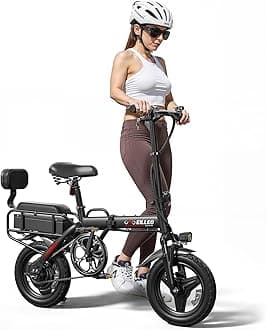 Spacewalk Folding Ebikes for Adults - H5-pro with 500W Motor, 48V Battery, 15 MPH, 37 Miles PAS Range, Rear Seat, 14" Foldable Electric Bikes for Adults/Teens