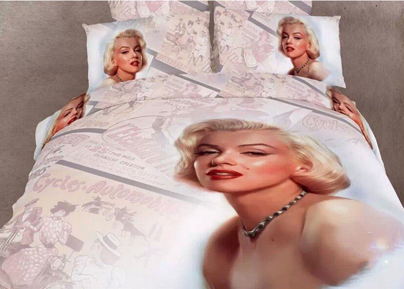 Marilyn Monroe Print Bedding Set 4 Pieces Queen Size