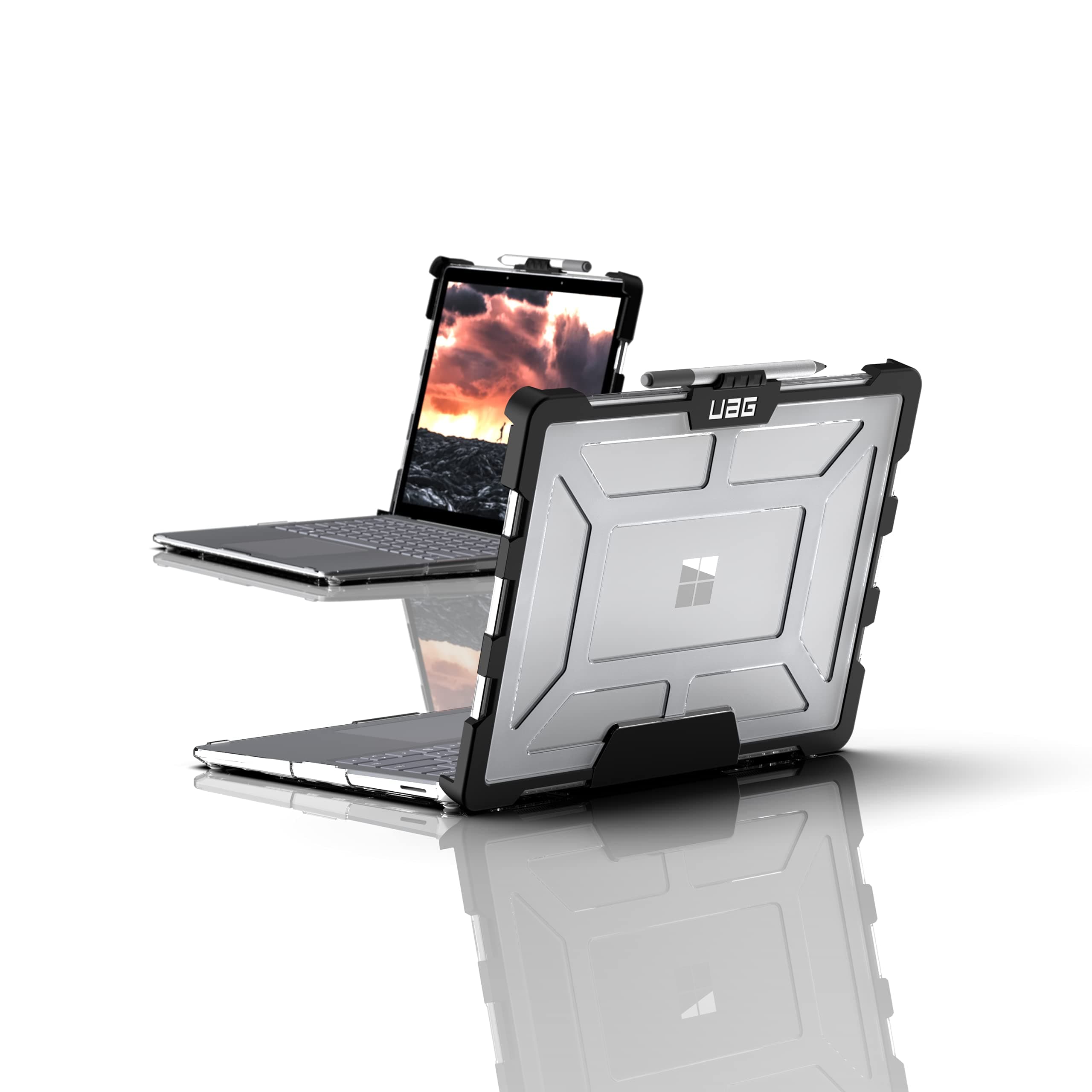 UAG Designed for Microsoft Surface Laptop 5/4/3 Case 13.5" Plasma - Translucent Rugged Military Drop Tested Feather-Light Slim Laptop Protective Cover, Ice