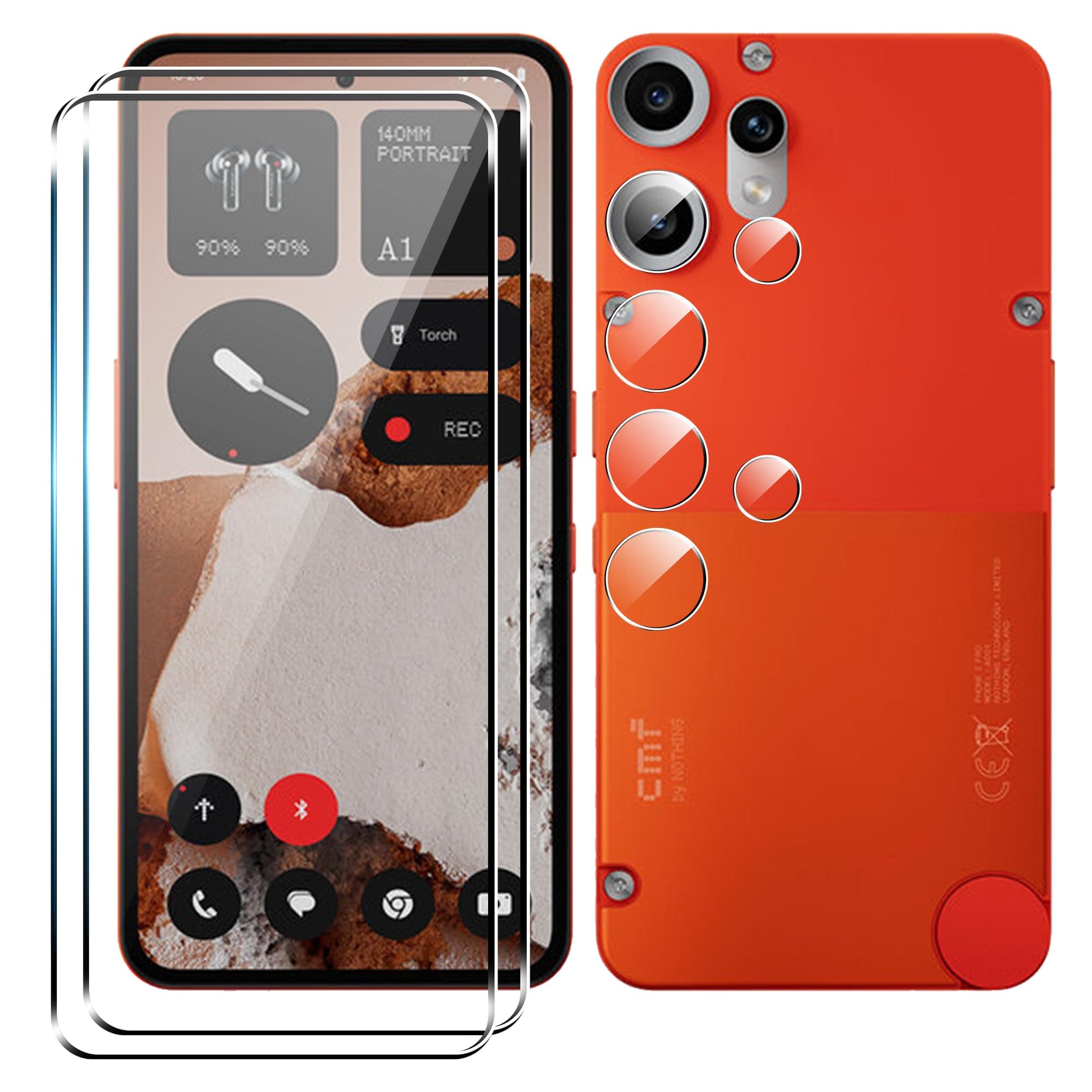 for CMF Phone 2 Pro/Nothing Phone 3A lite Screen Protector with Camera Lens Protector, 9H Hardness Anti-Scratch Tempered Glass flim, Case Friendly,Anti-Scratch (2+2 PACK)