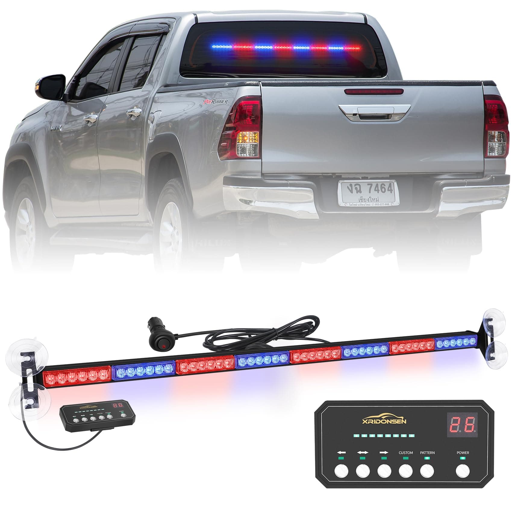 Emergency Traffic Advisor Strobe Light Bar-Red/Blue