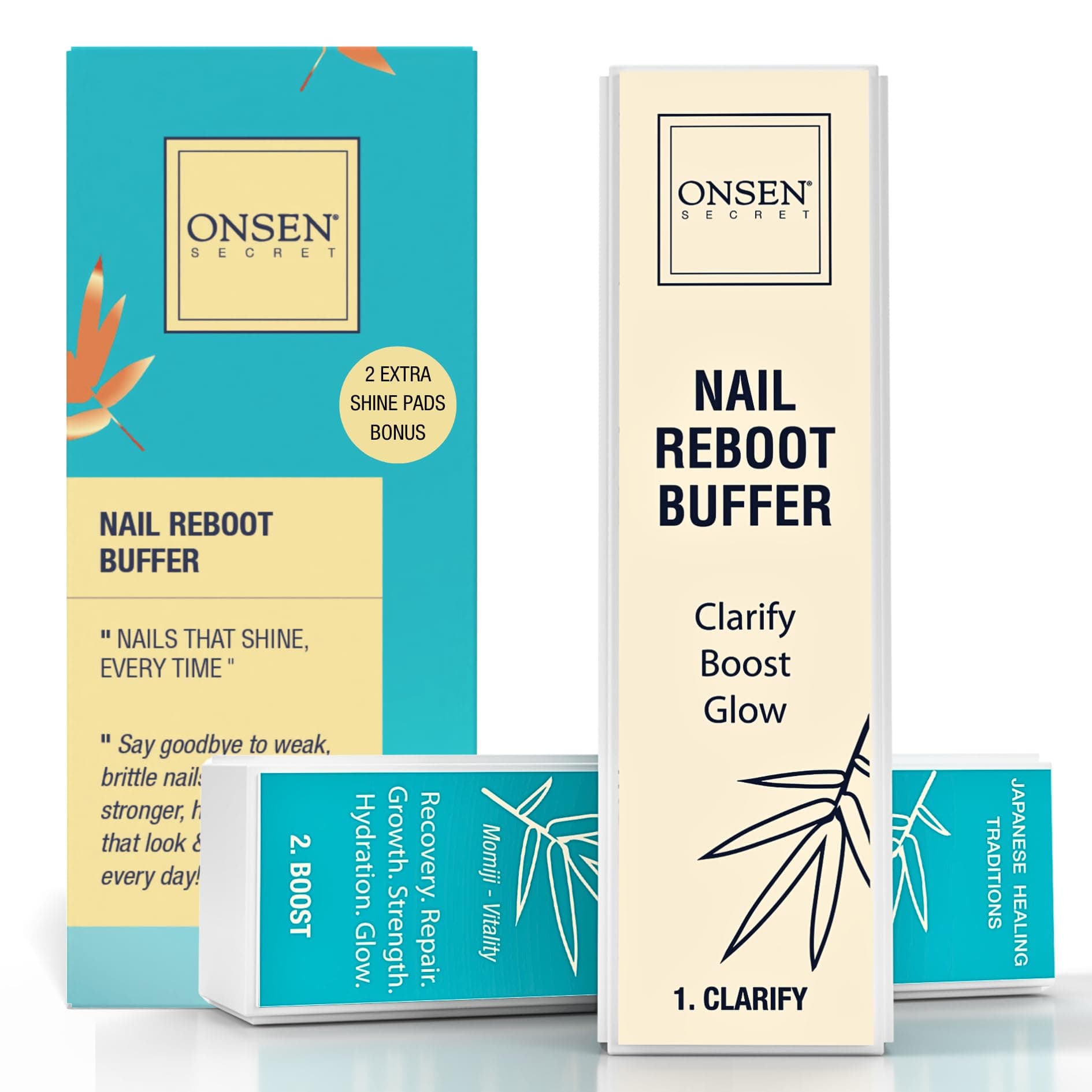 Professional Nail Buffer Block | 4-Way Buffing for Natural Shine & Healthy Natural Nails - Includes 2 Extra Shine Pads, Salon-Quality, Post-Gel & Acrylic Recovery | 1 Pack