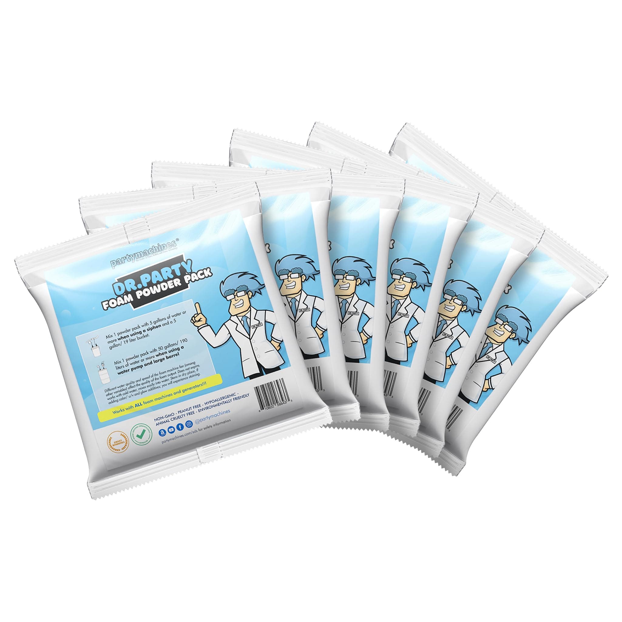 The Most Reliable and robust foam party solution - Up to 700 Gallons or 12 Rounds of bubble party fun - Compatible with ALL Foam Machines & Generators