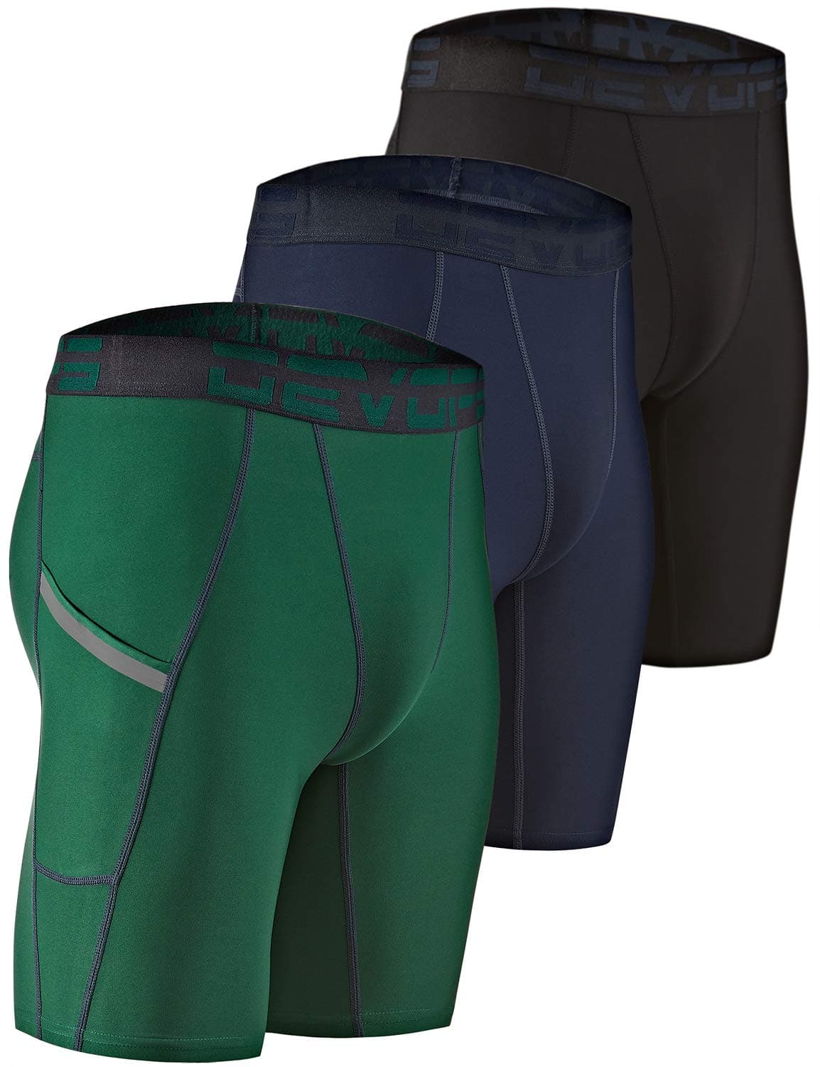 DEVOPS 3 or 5 Pack Compression Shorts Men Spandex Sport Shorts Athletic Workout Running Performance Baselayer Underwear