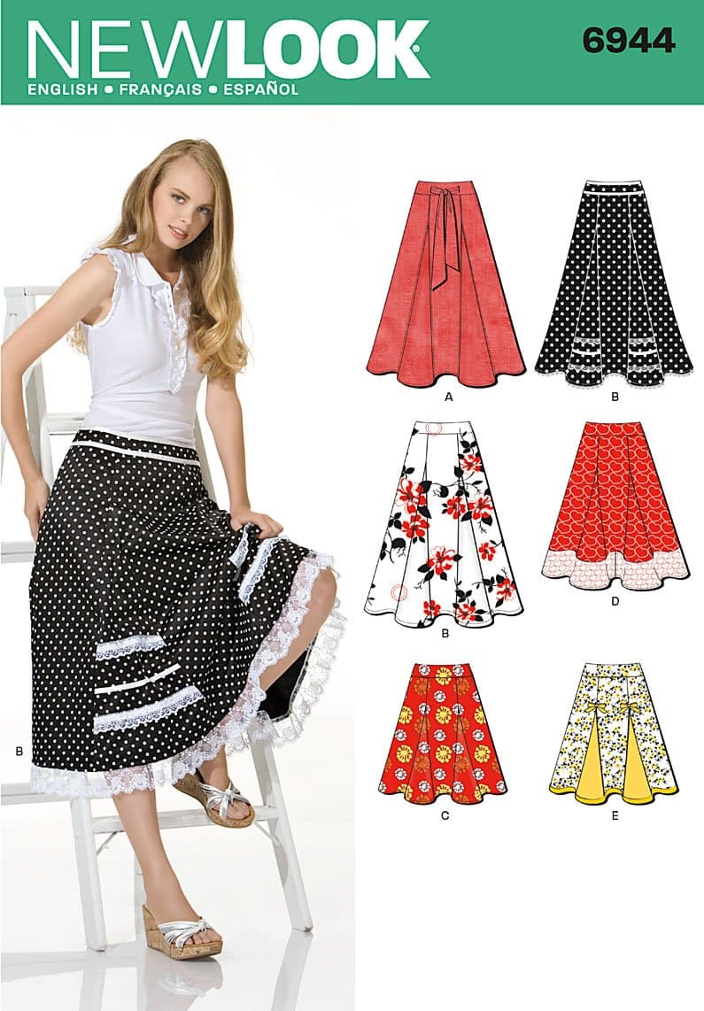Simplicity Creative Group Inc - PatternsLook Sewing Pattern 6944 Misses Skirts, Size A (4-6-8-10-12-14-16)