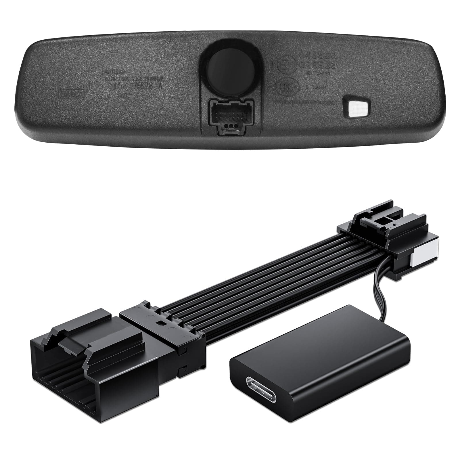 mangoal Dashcam Power Adapter Custom for Ford 16 Pin (Model A) for F150/F250/F350 Explorer Bronco and etc,Hide The Wires,GPS Radar Mirror Camera Dash Cam Adapte,Connects to Rearview Mirror(Exposed)