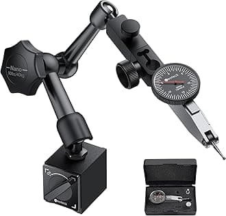 - Neoteck Dial Test Indicator with Magnetic Base Stand and Storage Case, 0-0.03"/0.0005" Test Indicator Set with 2 Steel Dovetail Clamps 3/8'' and 5/32'' for Machine Set-Up-Black
