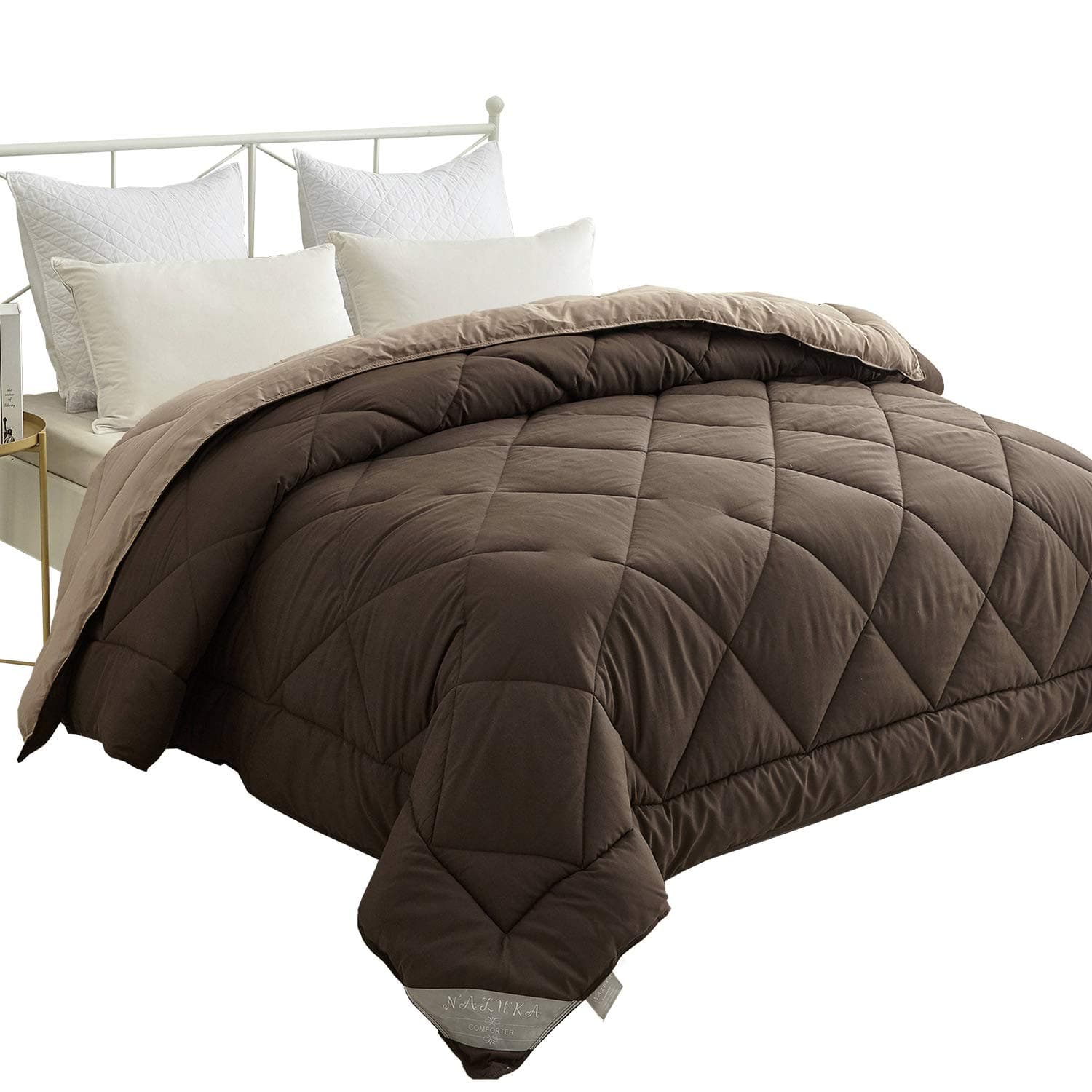 Naluka King Size Comforter, Duvet Insert Goose Down Alternative Microfiber Ultra Soft Hypoallergenic Reversible Comforter