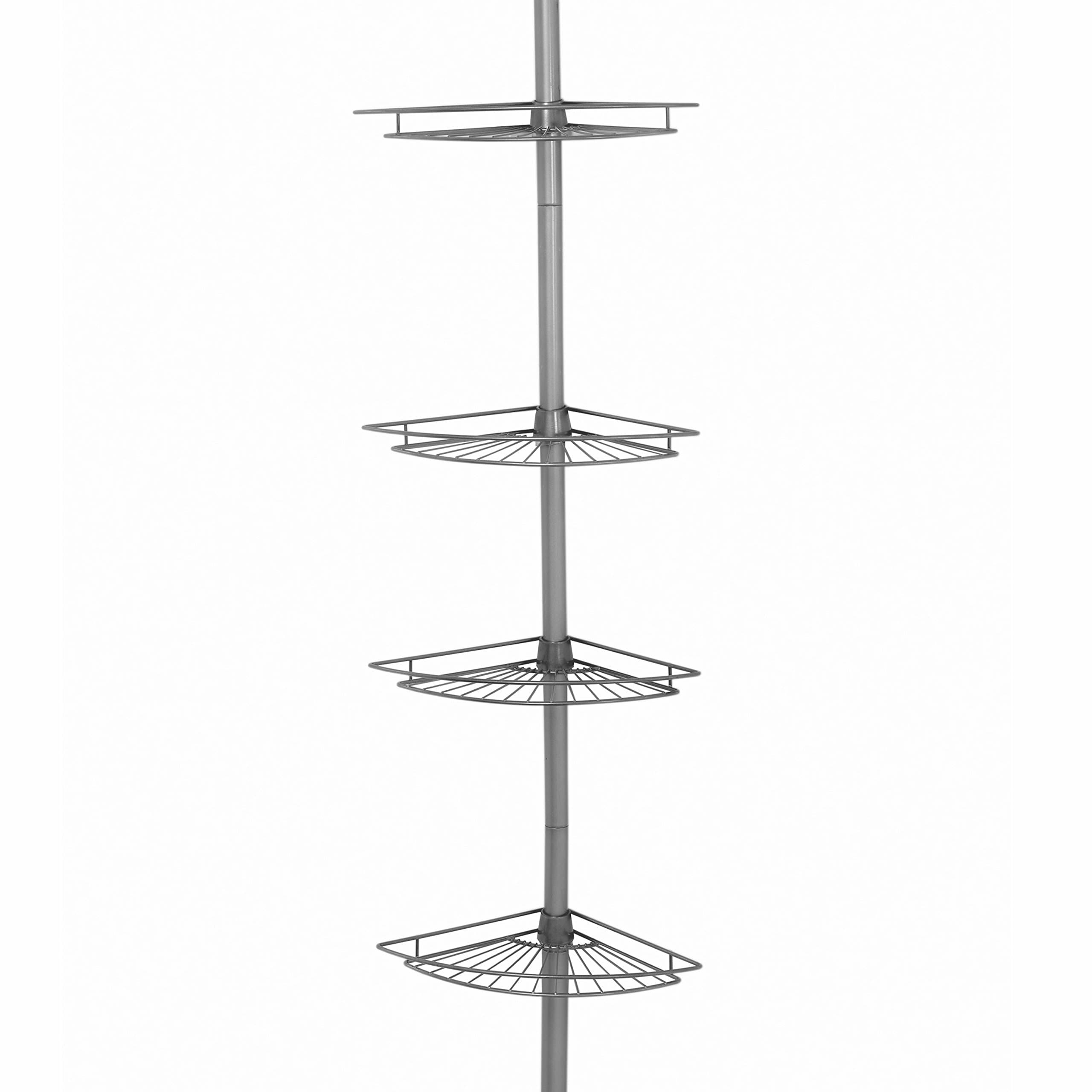 Tension Pole Corner Caddy, Satin Nickel