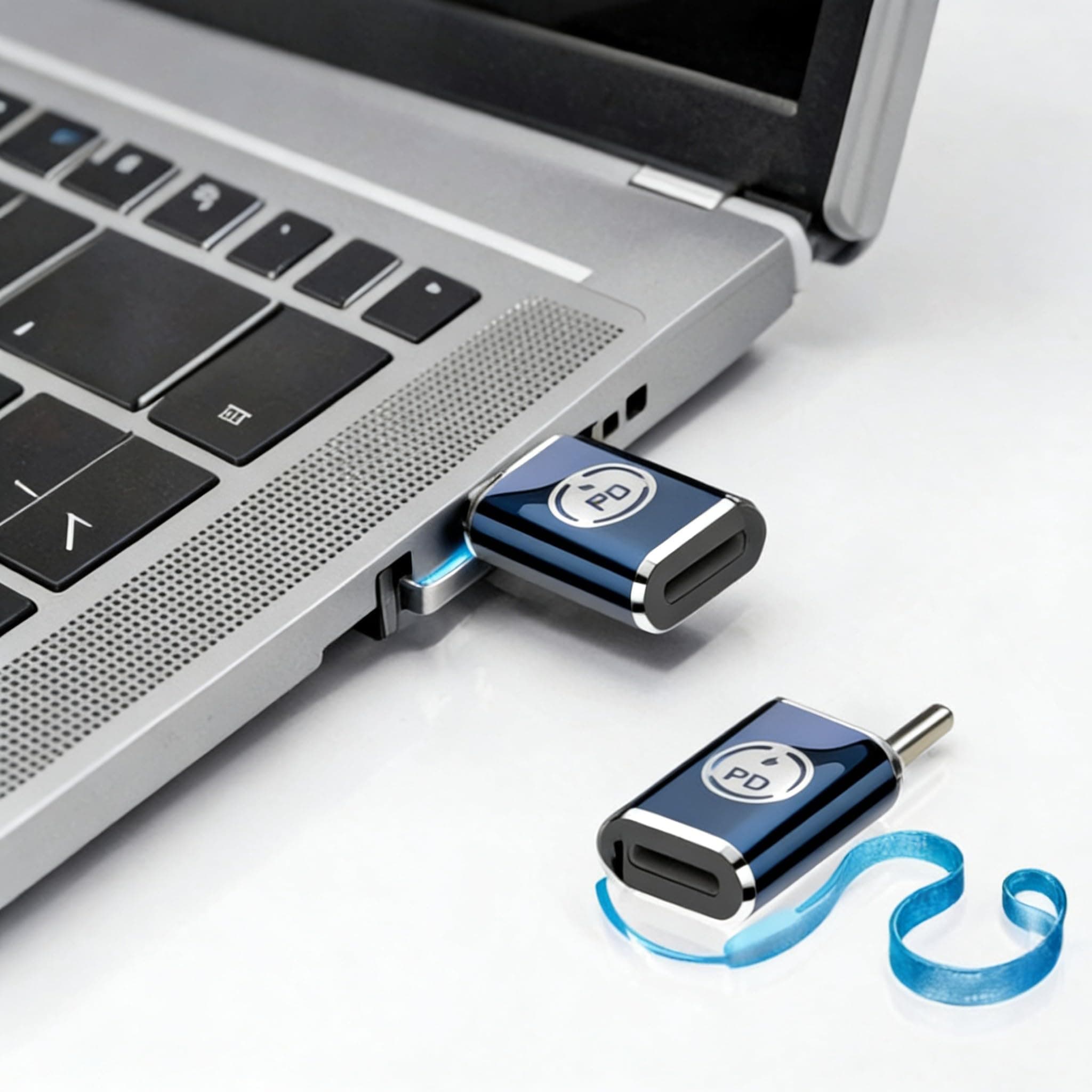 – USB C to Lightning Adapter, 2 Pack Compact Aluminum Alloy, 35W PD Fast Charging & 480Mbps Data Transfer, Hook Design with Lanyard to Prevent Loss(Not for Apple Pencil and Audio)