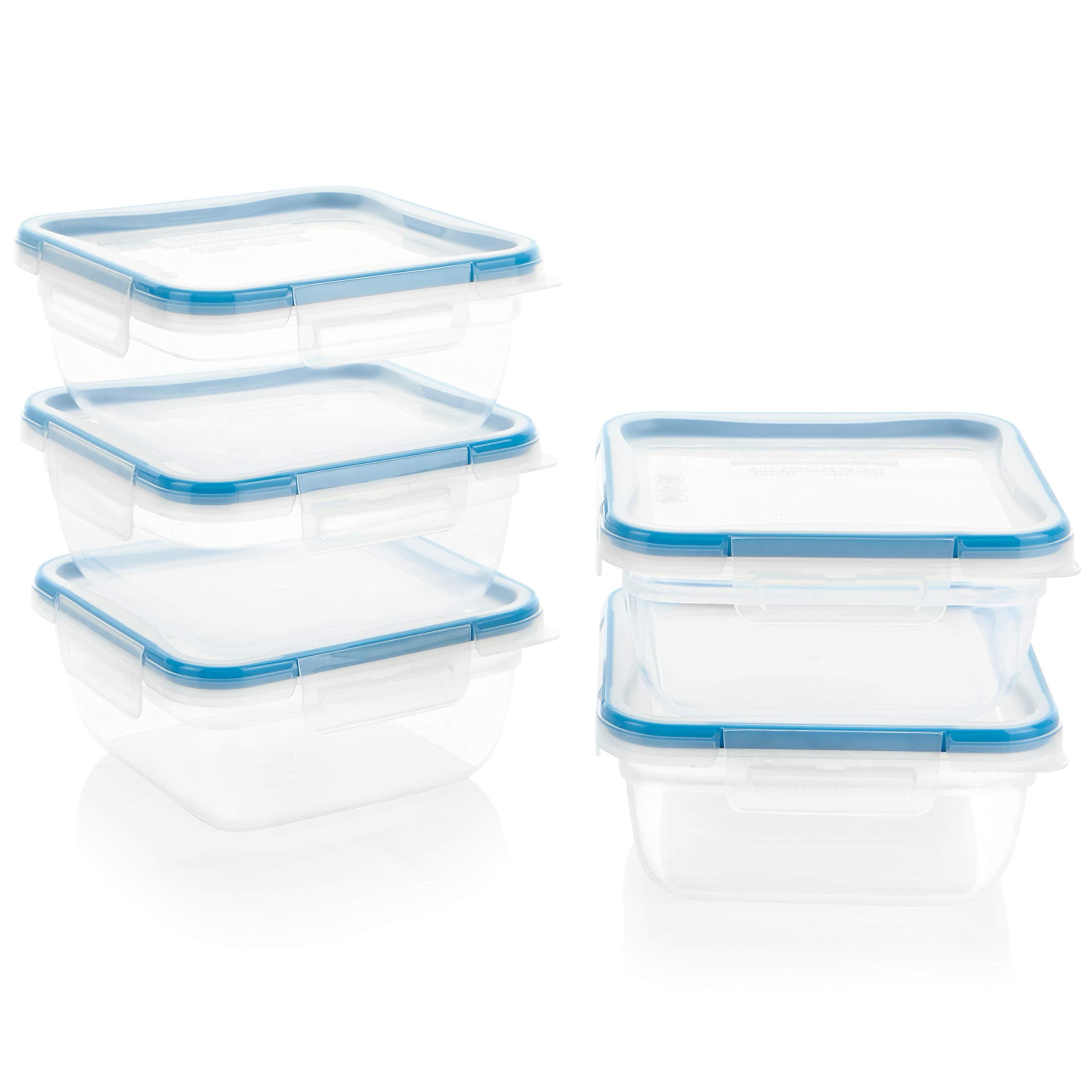 Snapware | Meal Prep and Food Storage Container Set | 10 Piece 5.35-Cup Square Container Set with Lids | Microwave, Freezer, and Dishwasher Safe | Airtight, Leak-Proof Lids | BPA Free
