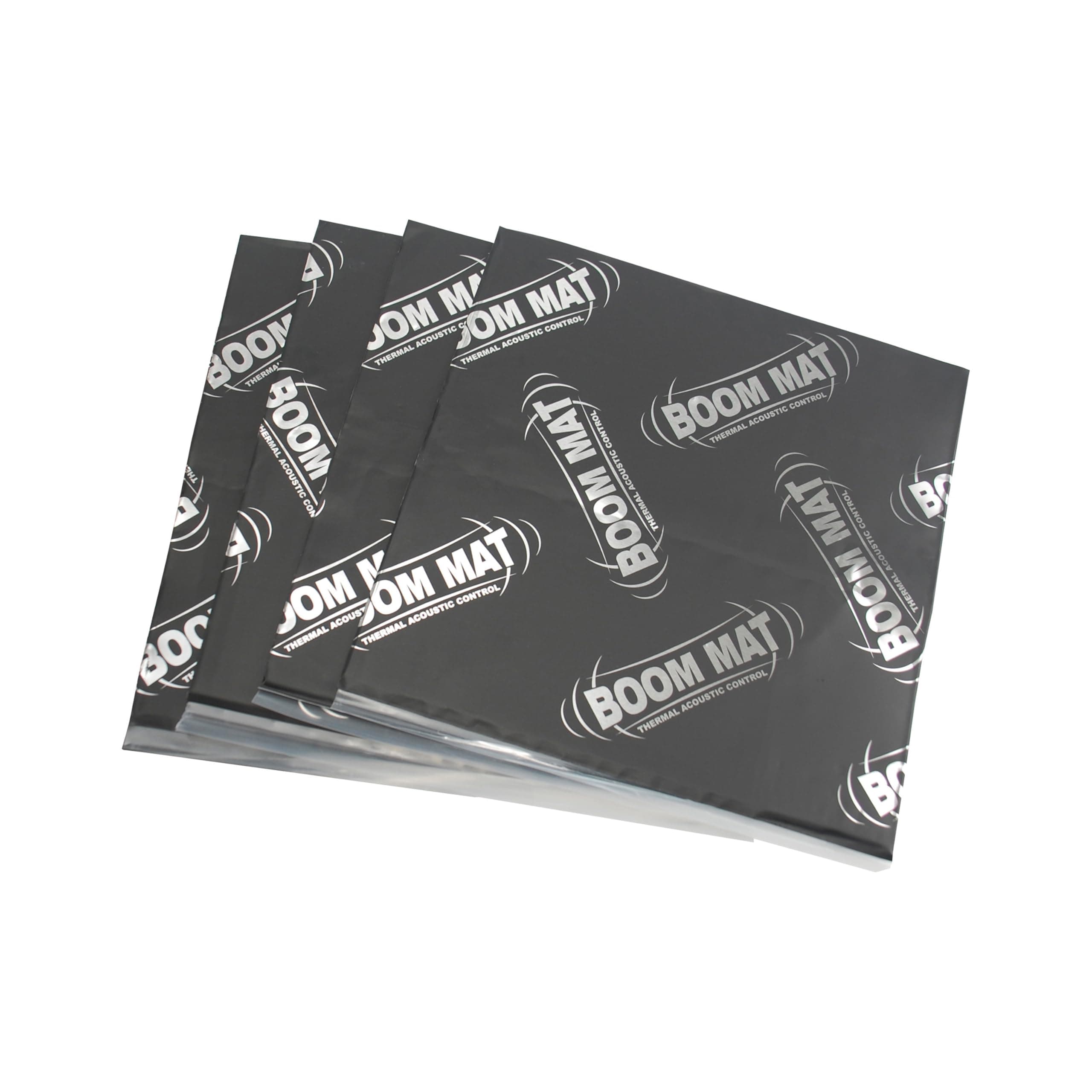 Design Engineering Boom Mat Sound Deadening Material with Adhesive Backing | 12" x 12.5" x 2mm (Pack of 4)