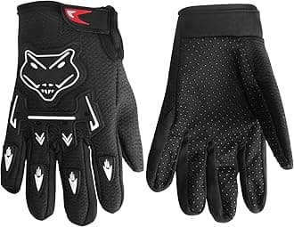 Kids Dirt Bike Gloves, Kids & Youth Power Sports Riding Gloves for Motorcycle, BMX, Mountain Bike, ATV, Full Finger Children Gloves for Outdoor Sports Cycling Camping Fishing