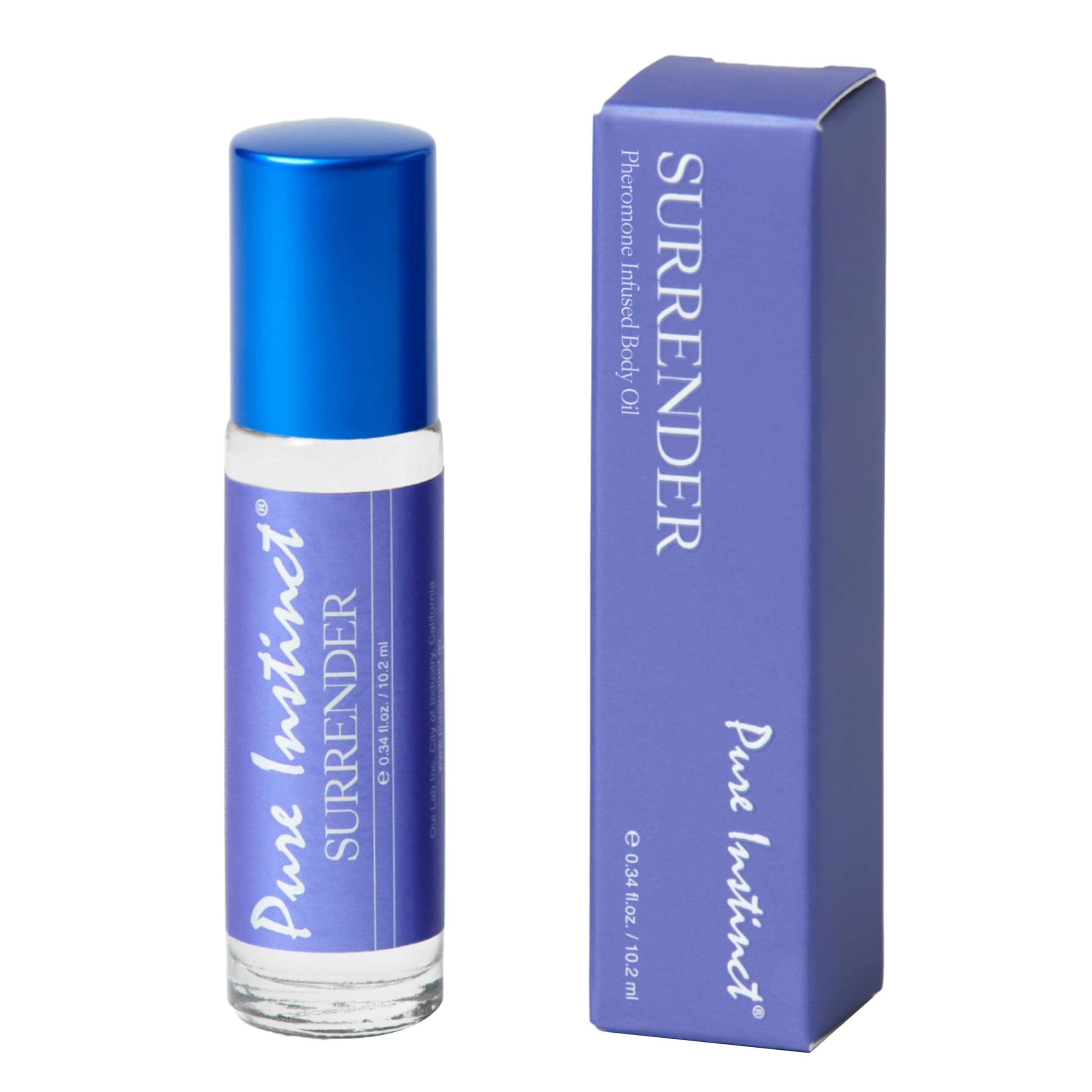Pure Instinct SURRENDER Roll-On The Original Pheromone Infused Body Oil Perfume Fragrance EdP Parfum - For Her Women - TSA Ready 10.2ml / 0.34 fl oz