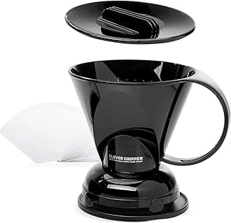 Clever Coffee Dripper and Filters, Large 18 oz (Black) Baristas Choice Safe BPA Free PlasticIncludes 100 Filters.