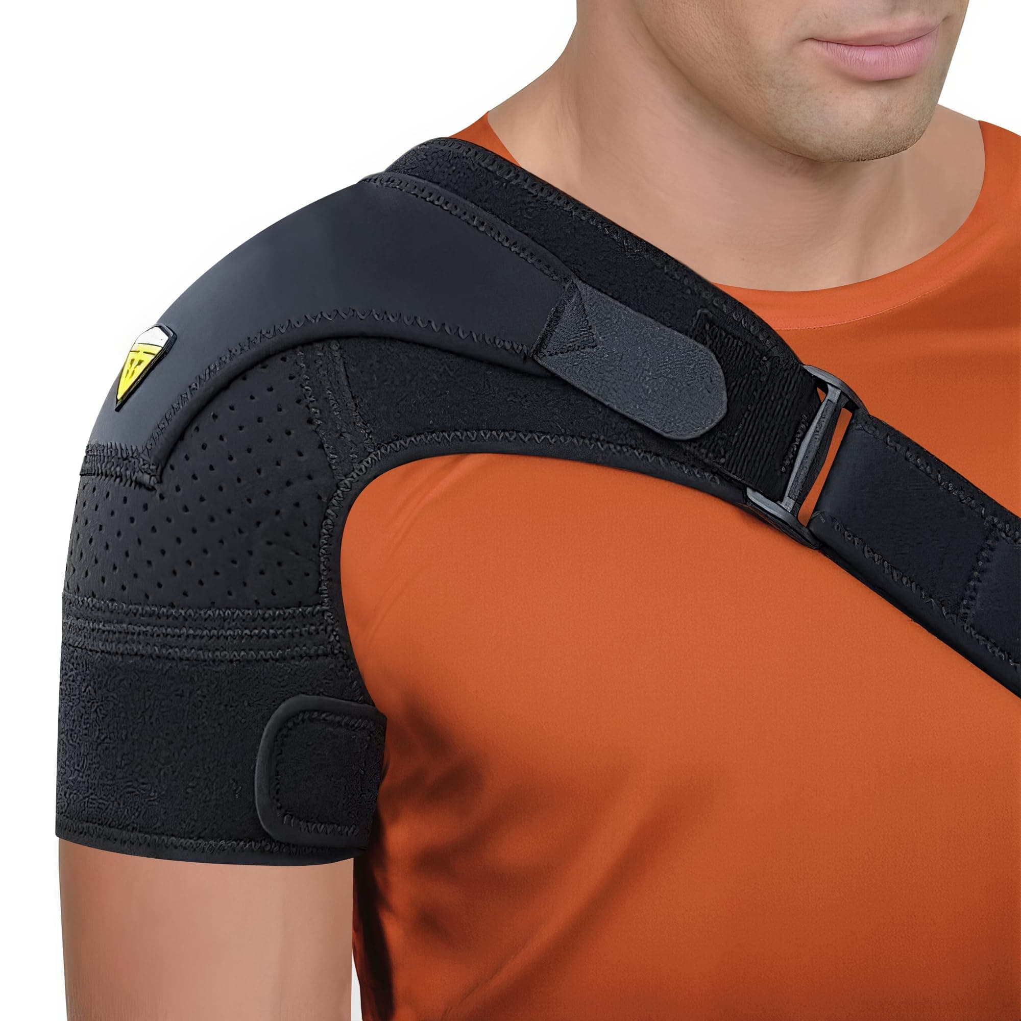 Shoulder Brace for Men and Women ® | Compression Support for Torn Rotator Cuff and Other Shoulder Injuries | Left or Right Arm (Black, Large/X-Large)