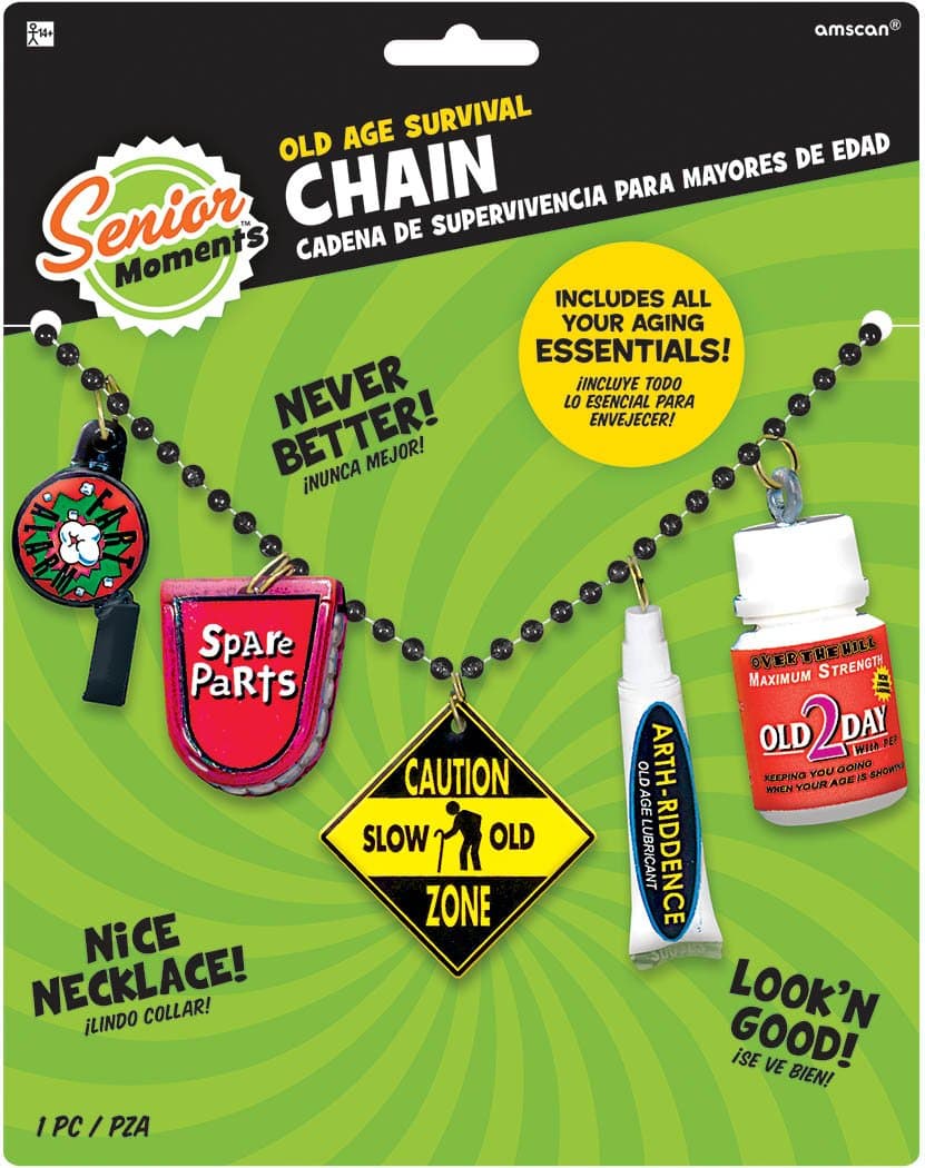 Amscan Old-Age Survival Chain, 10" x 8", Multicolor - 1 Pc