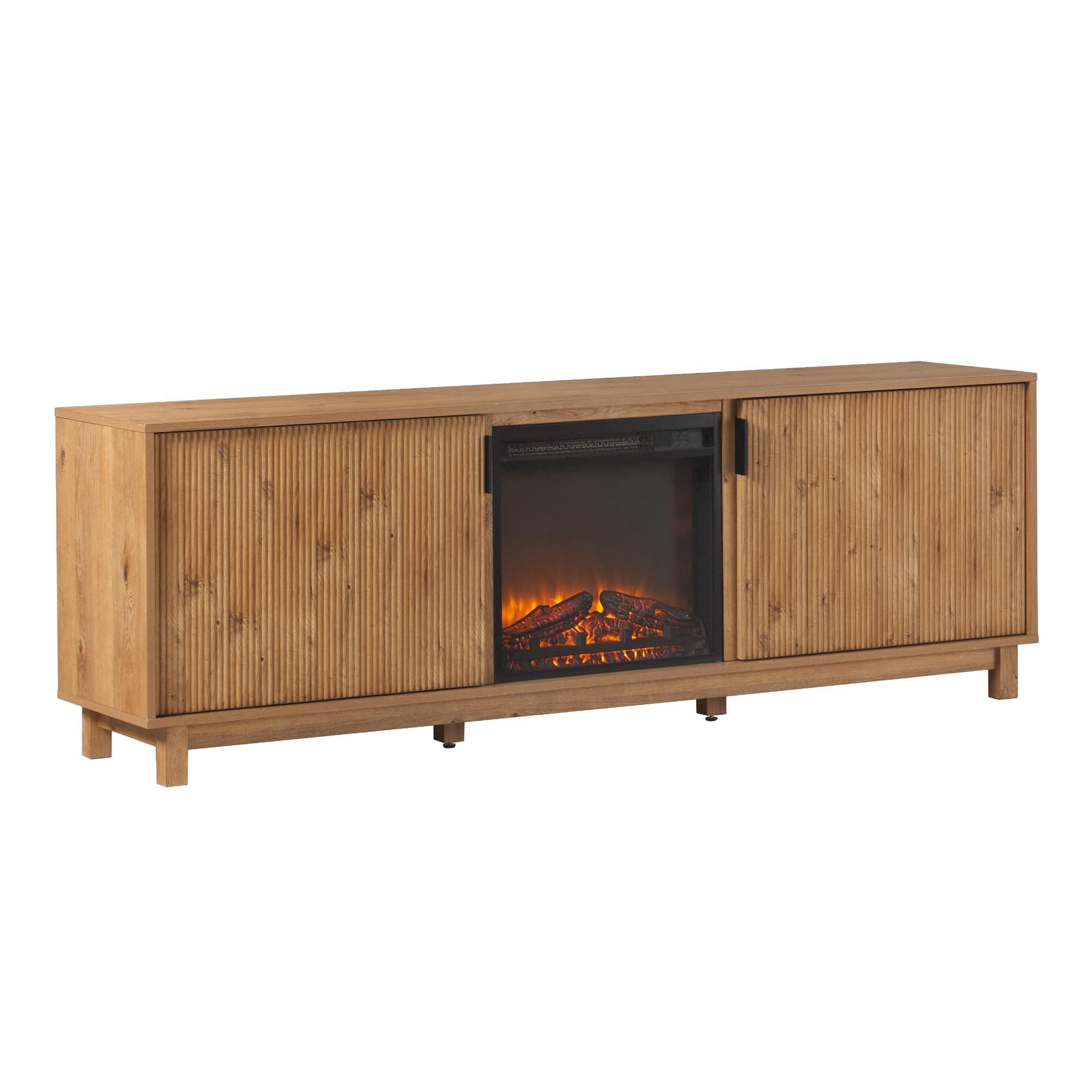 Freestanding Electric Fireplace Cabinet Storage