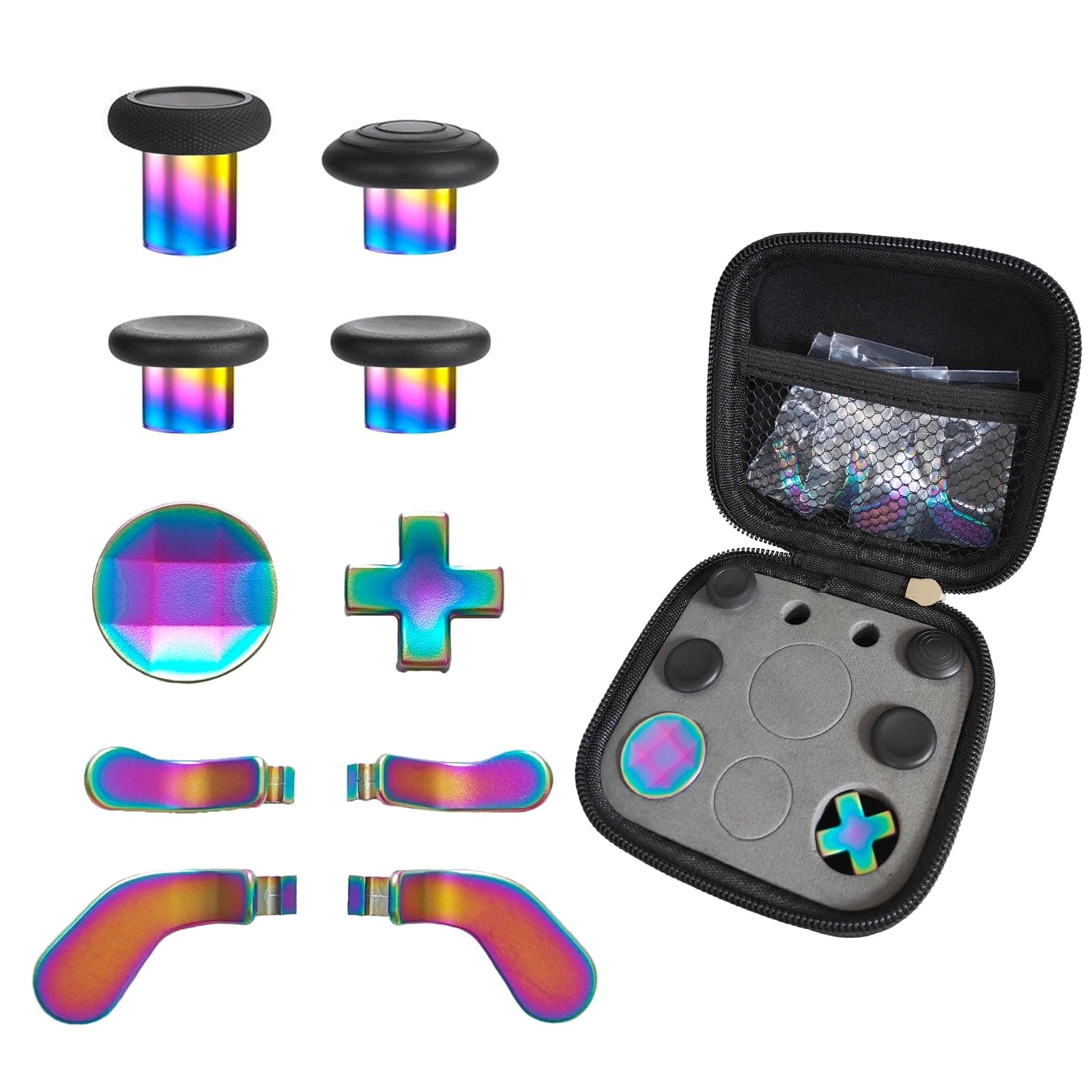 Thumbsticks D-pads Paddles Trigger Buttons Replacement for Elite Series 2 Model1797 & Elite Series 2 Core Controllers (10 IN 1 Rainbow)