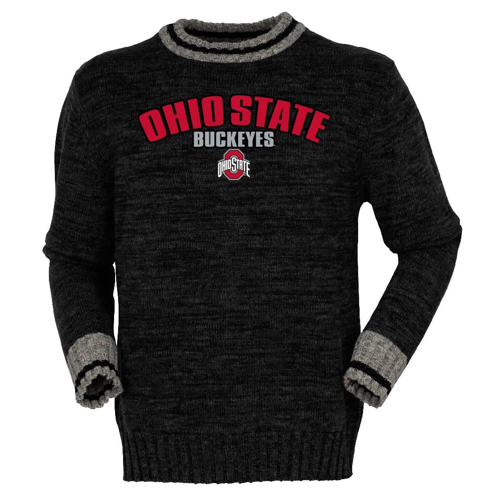Bruzer NCAA Ohio State Buckeyes Mens Work Sock Crewwork Sock Crew, Black Mix, Small