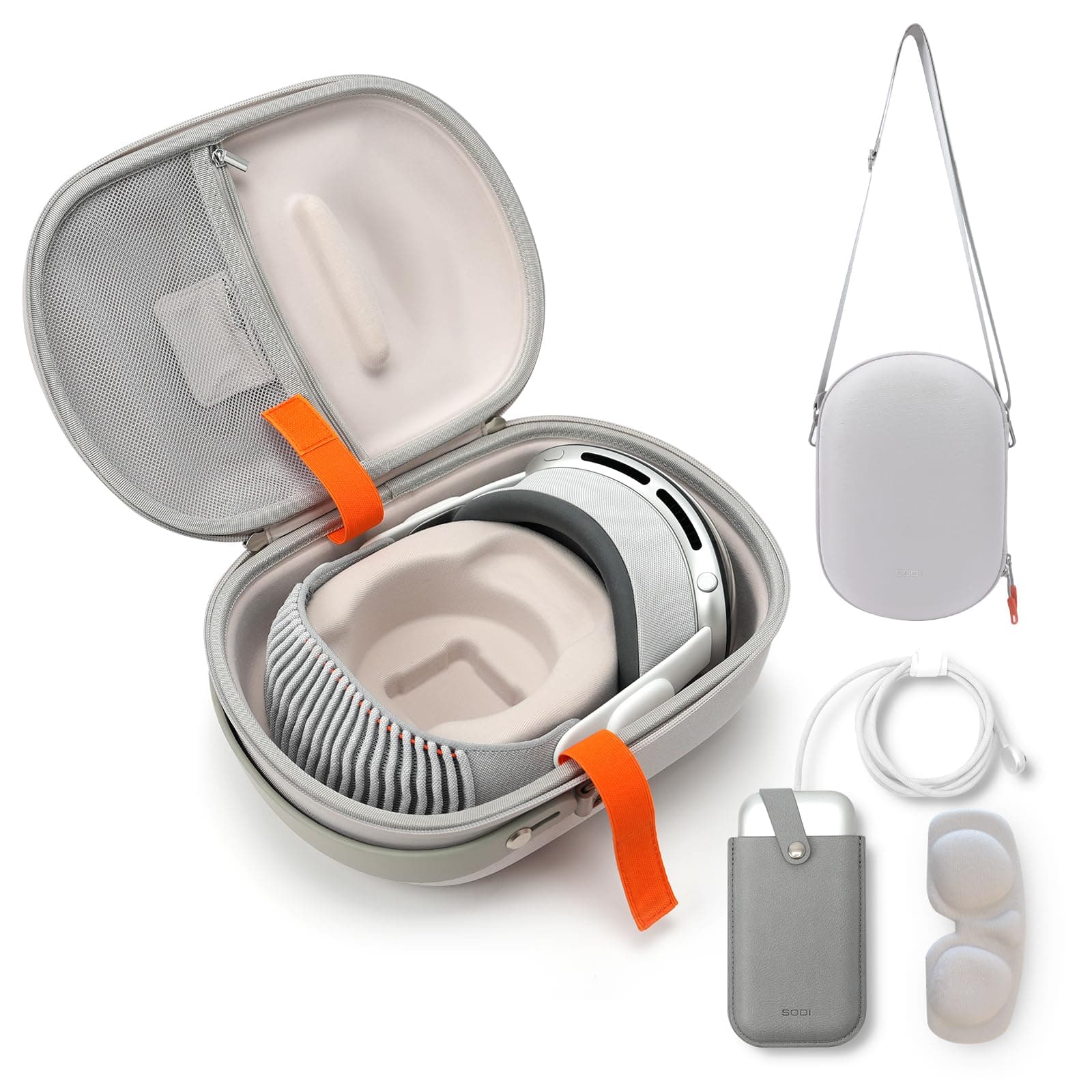 SODI Hard Travel Case Compatible with Apple Vision Pro, Protective Carrying Case with Lens Protector, Portable Storage for Vision Pro Accessories (without Battery Holder)