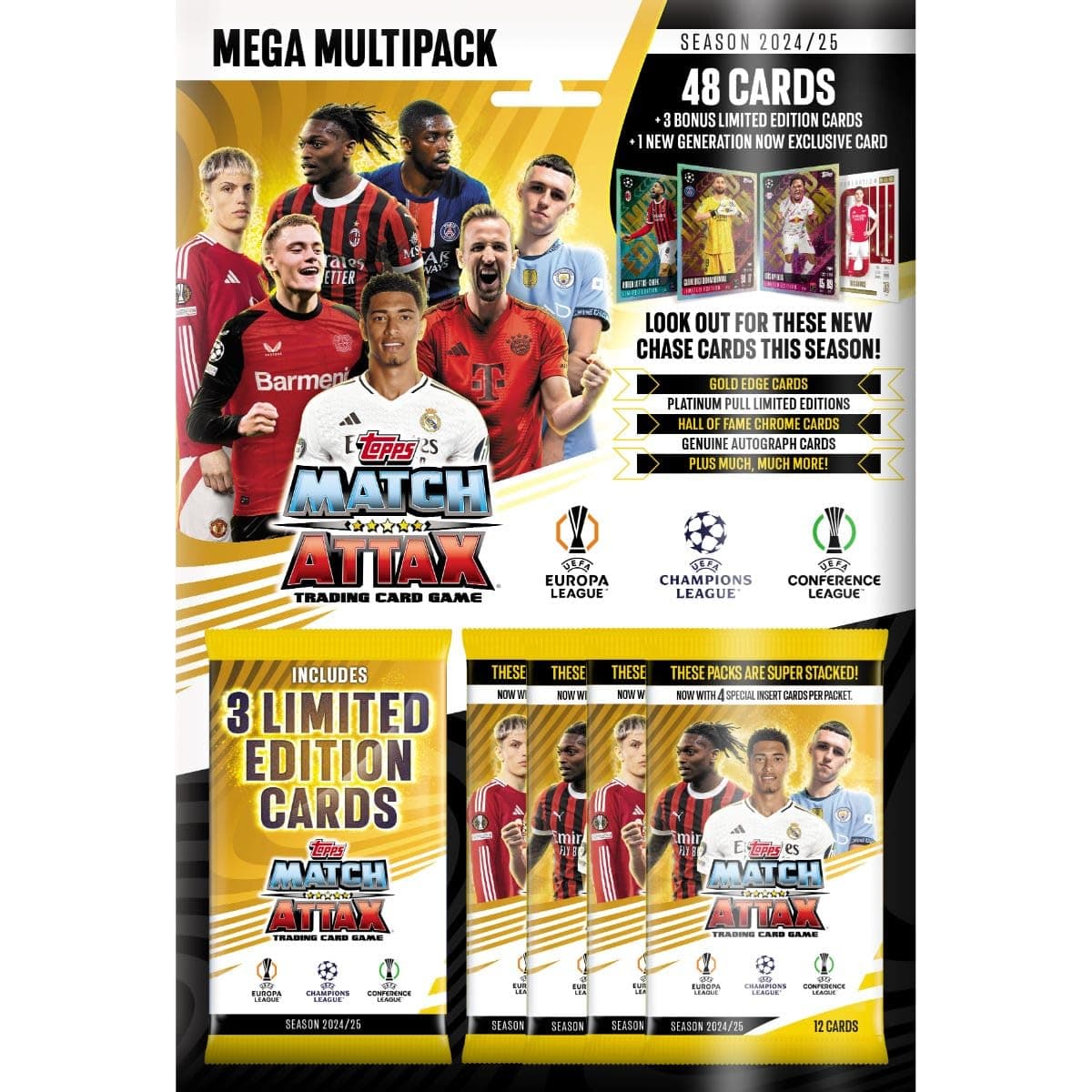 Topps Match Attax 24/25 Mega Multipack - Includes 48 Match Attax Cards, 3 Random LE's and a Generation Now LE