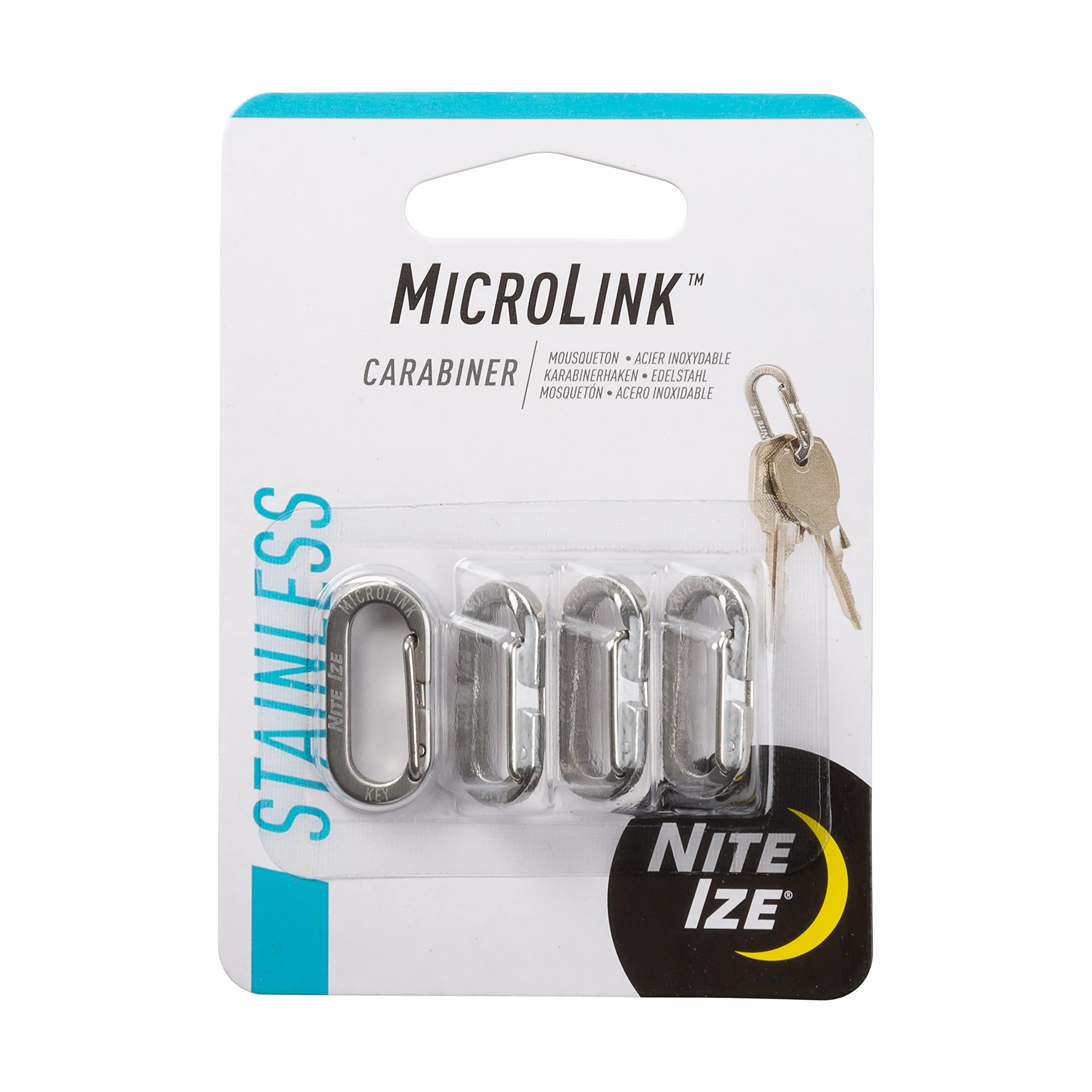 Nite Ize MicroLink Carabiner Stainless Steel - 4 Pack