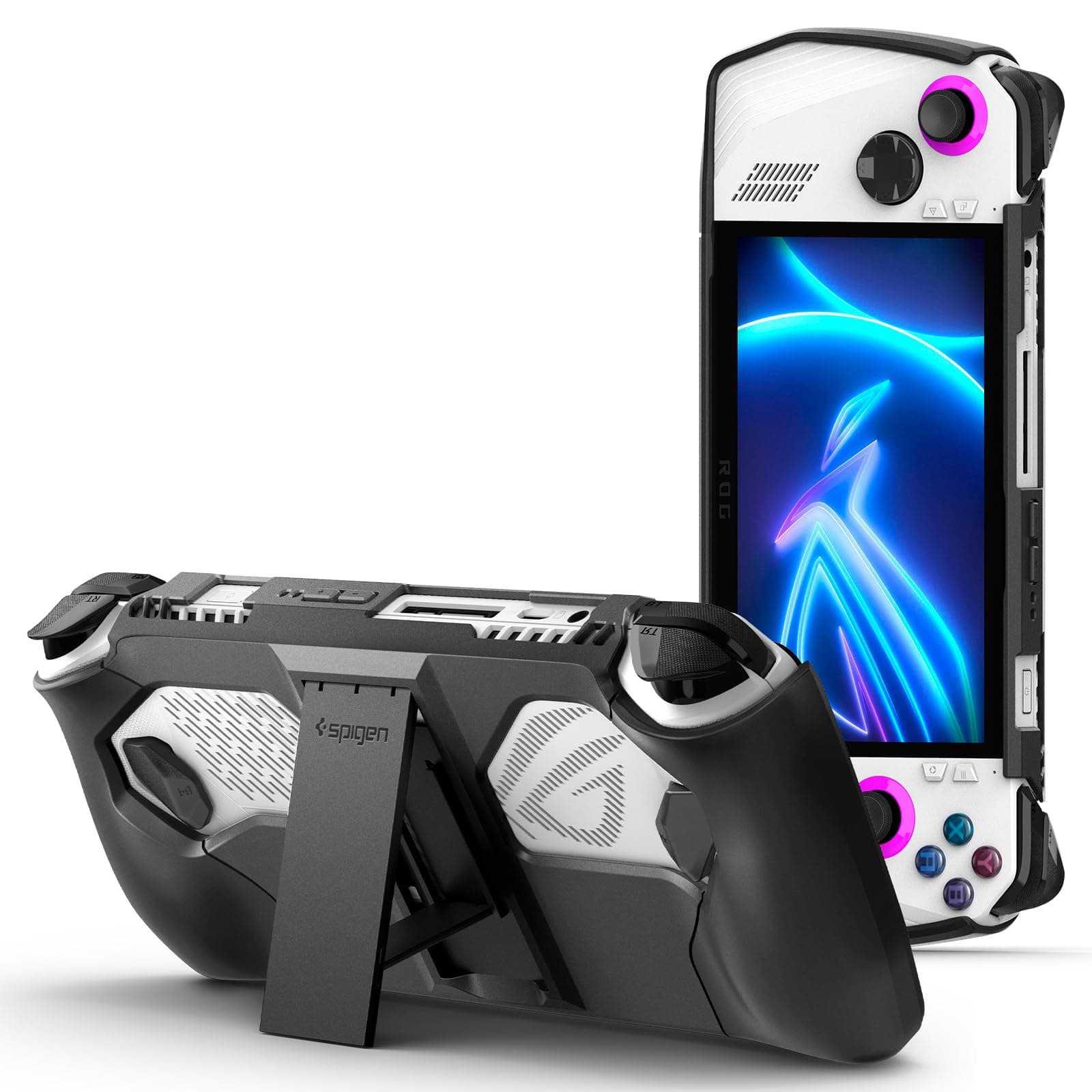 Spigen Thin Fit Pro ASUS ROG Ally (2023) RC71L Case with Kickstand (2023) Protective TPU & PC Cover with Shock-Absorption Anti-Scratch Protector - Black