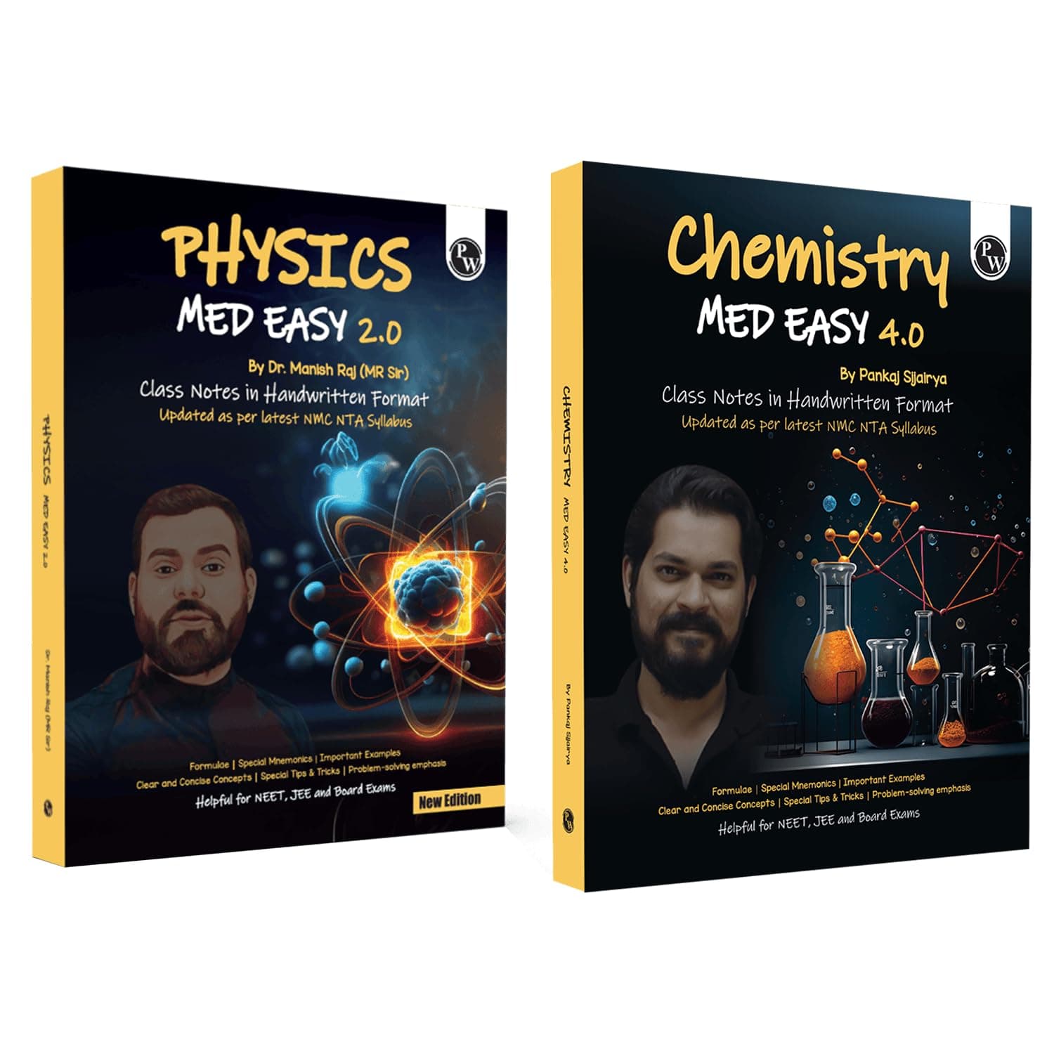 PW Physics, Chemistry Med Easy | Notes, Formulas, Tips & Tricks for NEET/JEE & Board Exams | MR Sir, Pankaj Sir Handwritten Notes Combo Set of 2