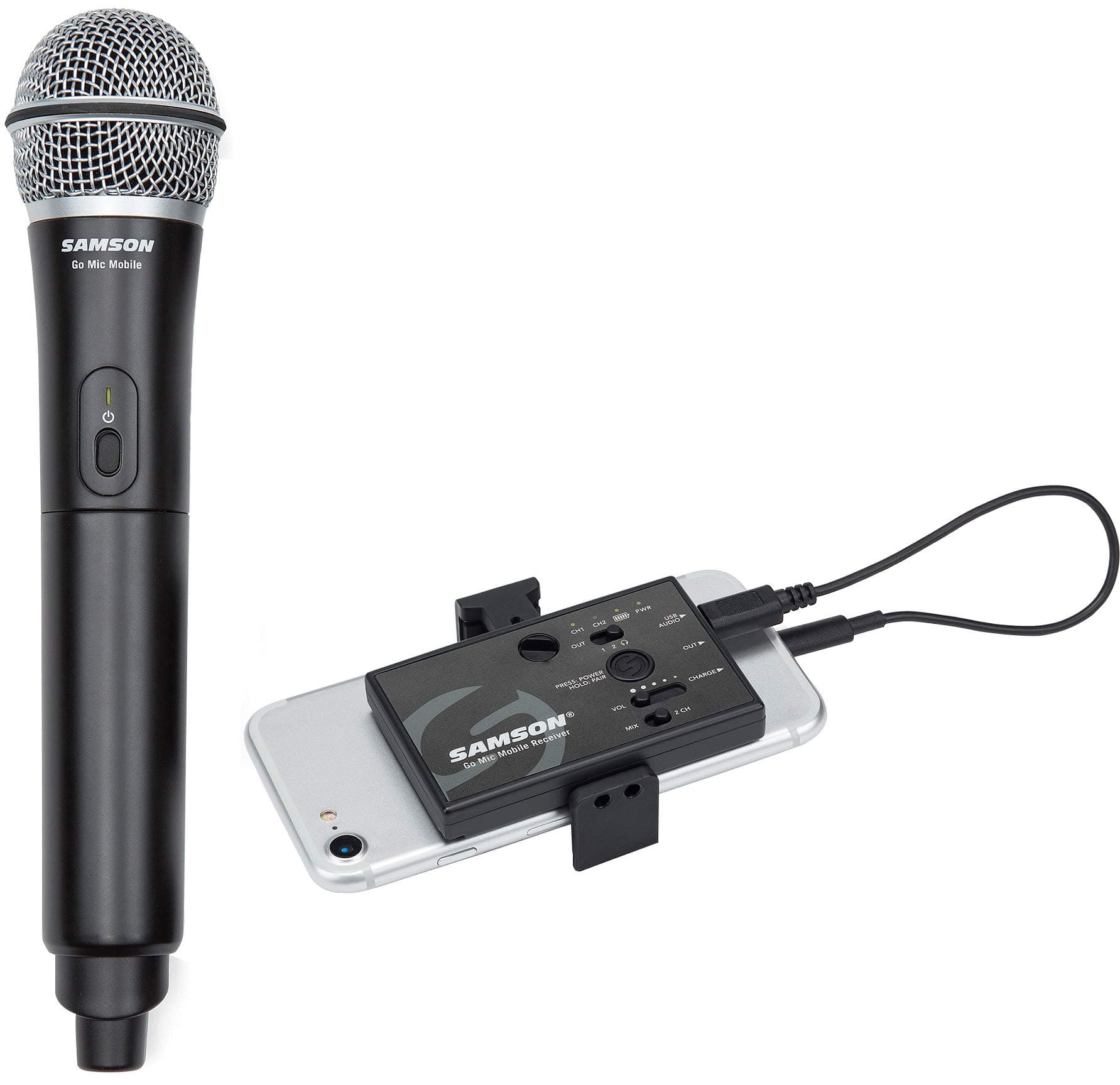 Go Mic Mobile Digital Wireless System with Q8 Dynamic Handheld Mic/Transmitter with Extended Warranty Bundle