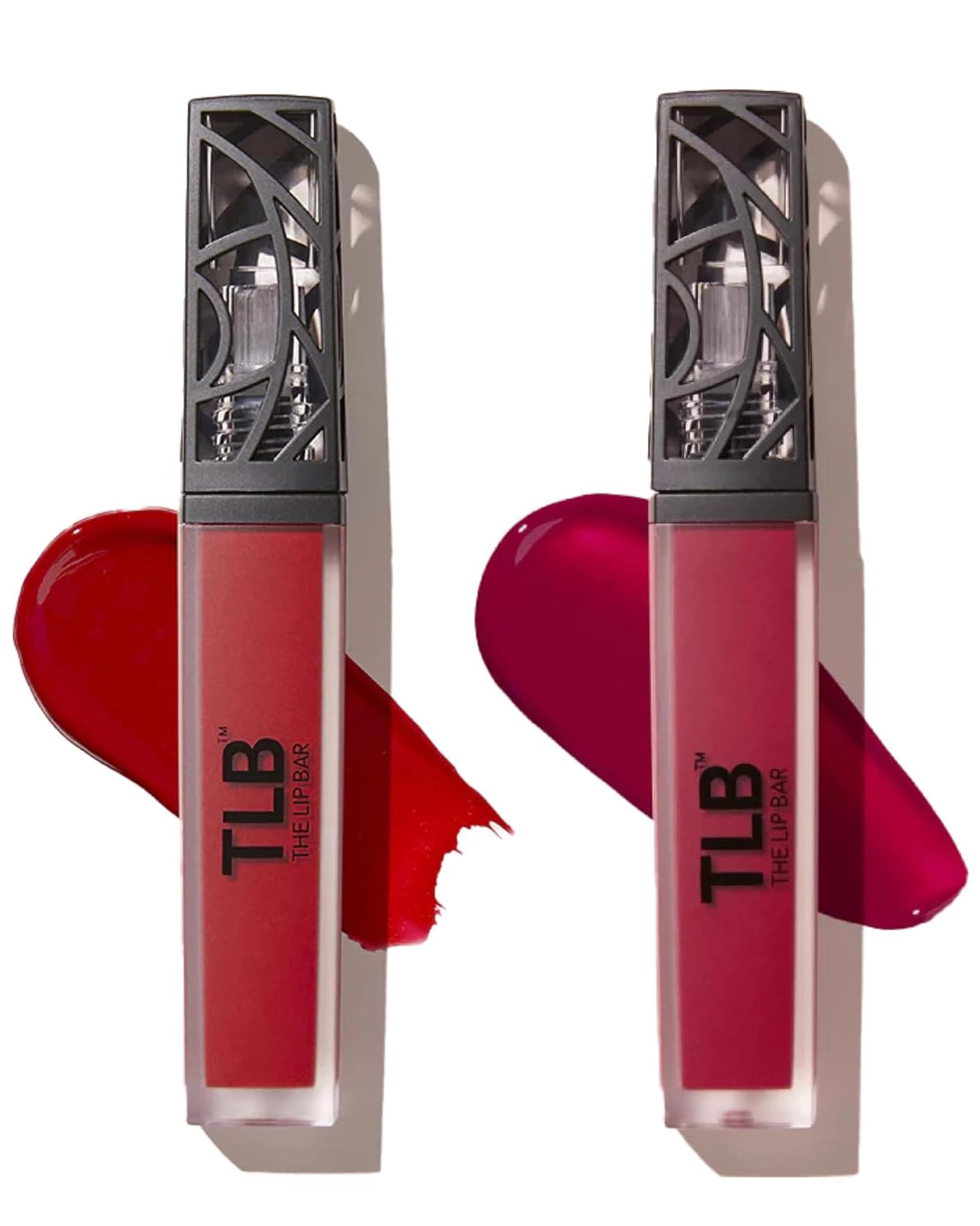 The Lip Bar - Nonstop Liquid Matte Lipstick Mini 2-Pack, Bawse Lady (Blue Red) + Rich Auntie (Deep Berry) - High Pigment - One Swipe - Long Lasting - Jojoba Oil & Vitamin E - Vegan - .05 fl oz each